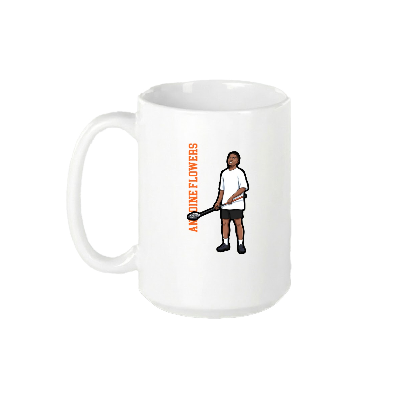 15oz Coffee Mug — Name Vertical in White