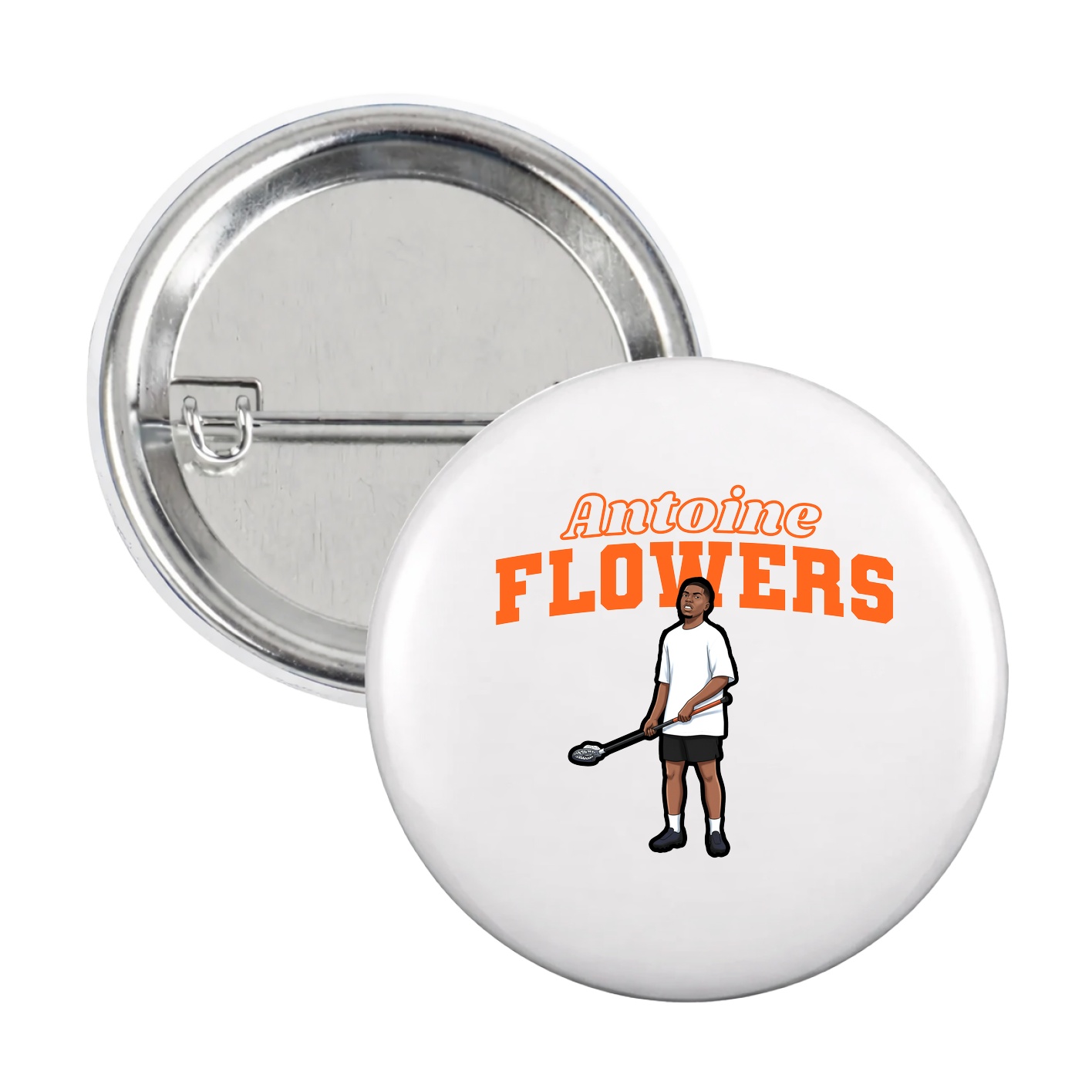 Game Day Button — Name Arch in White
