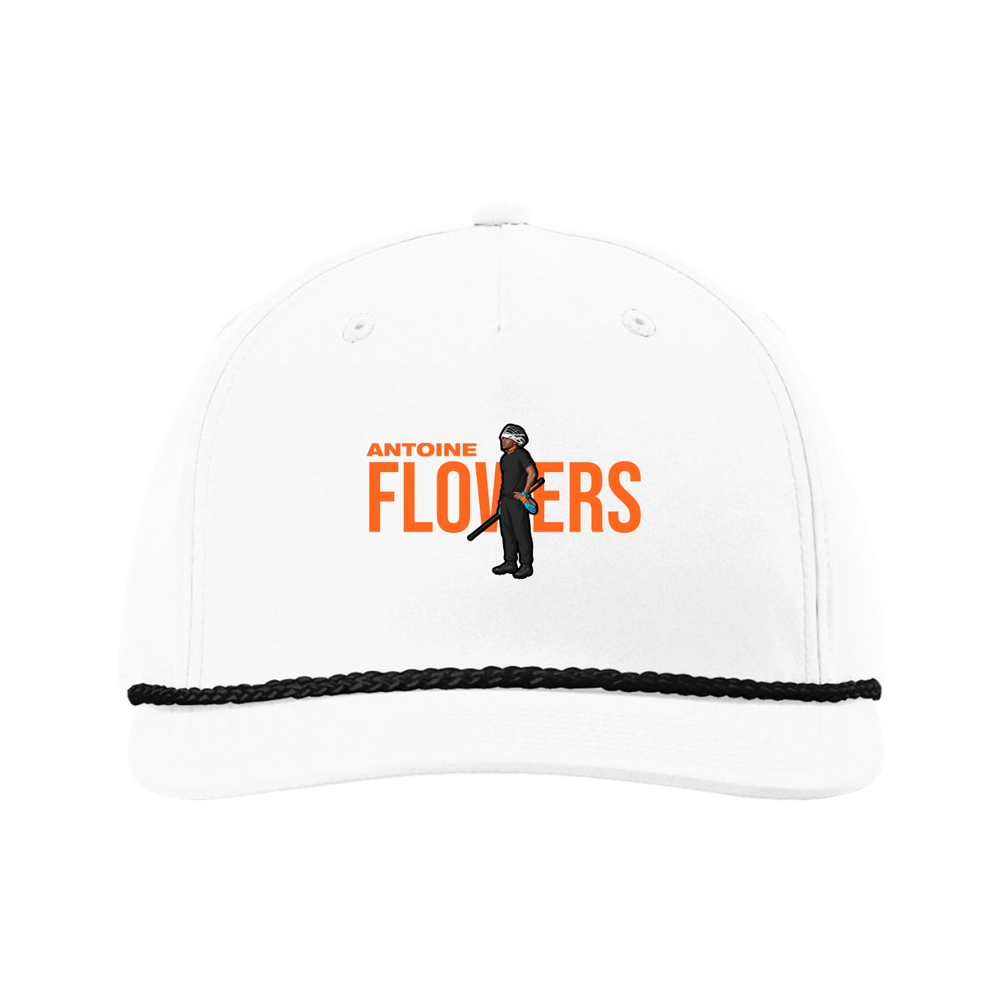 Five-Panel Classic Rope Cap — Player Name in White