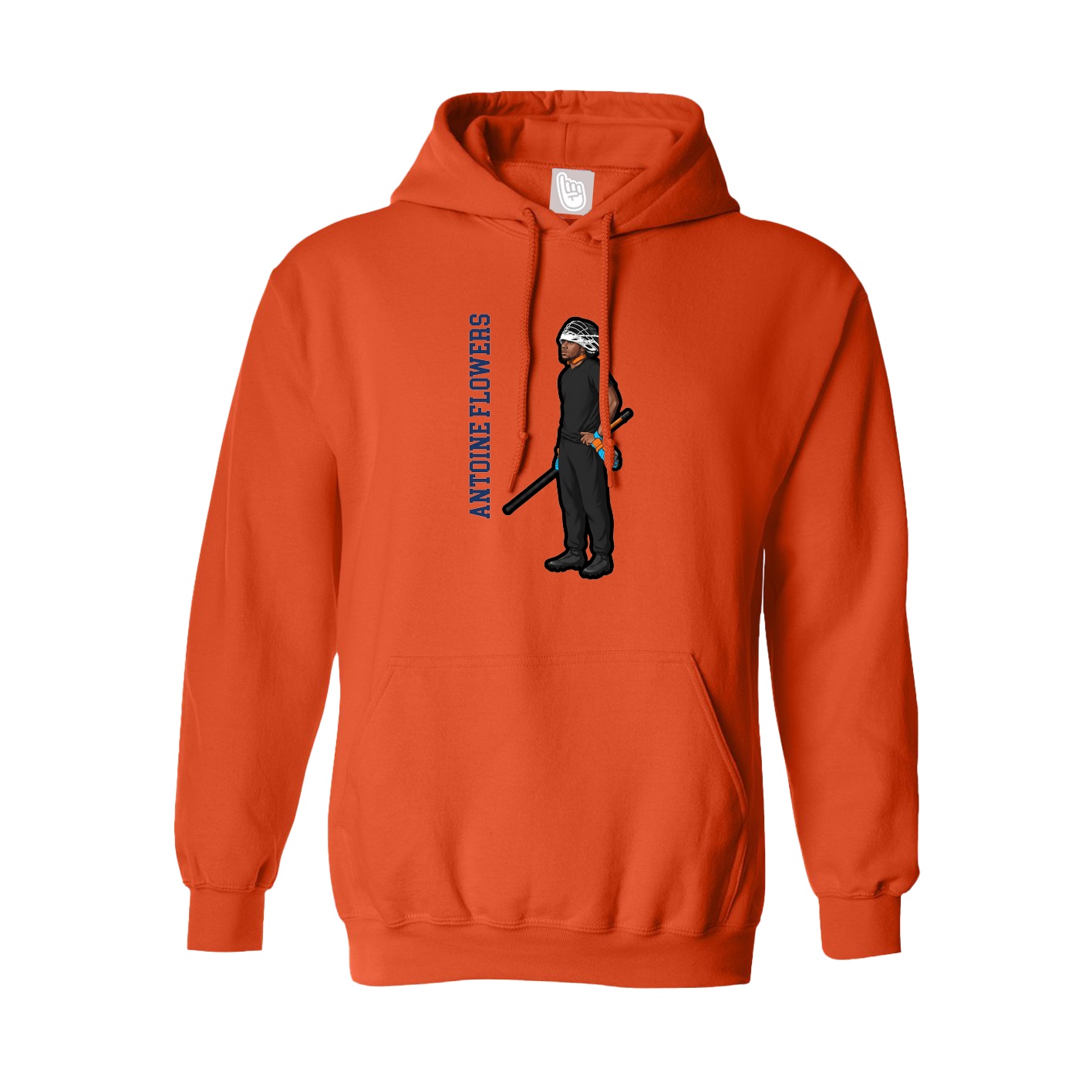 Youth Hoodie — Name Vertical in Orange