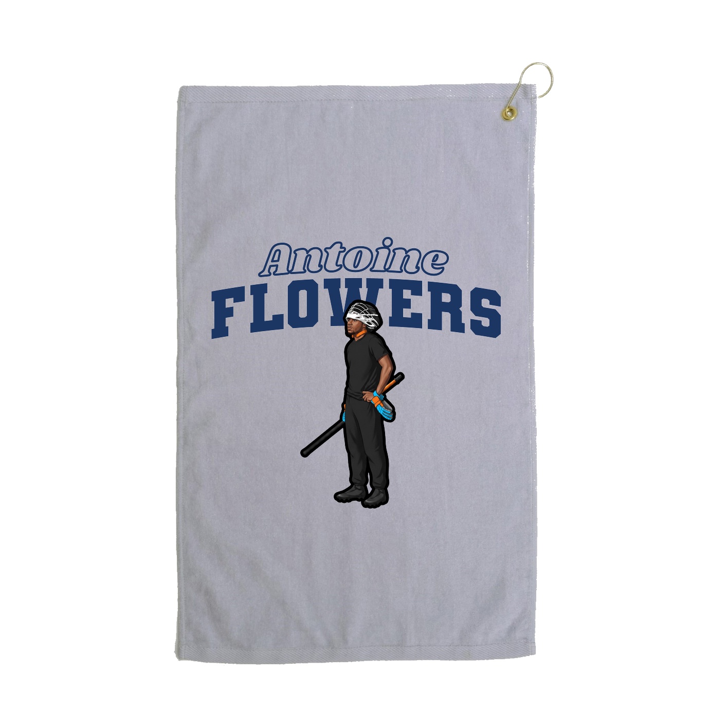 Golf Towel — Name Arch in Grey