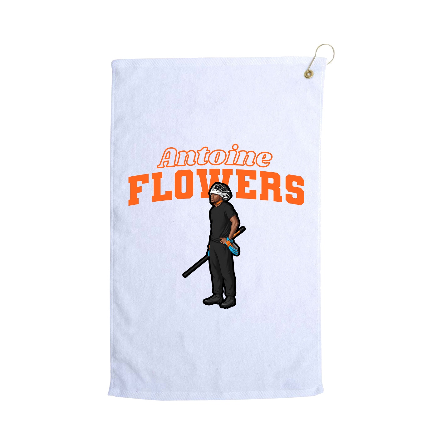 Golf Towel — Name Arch in White