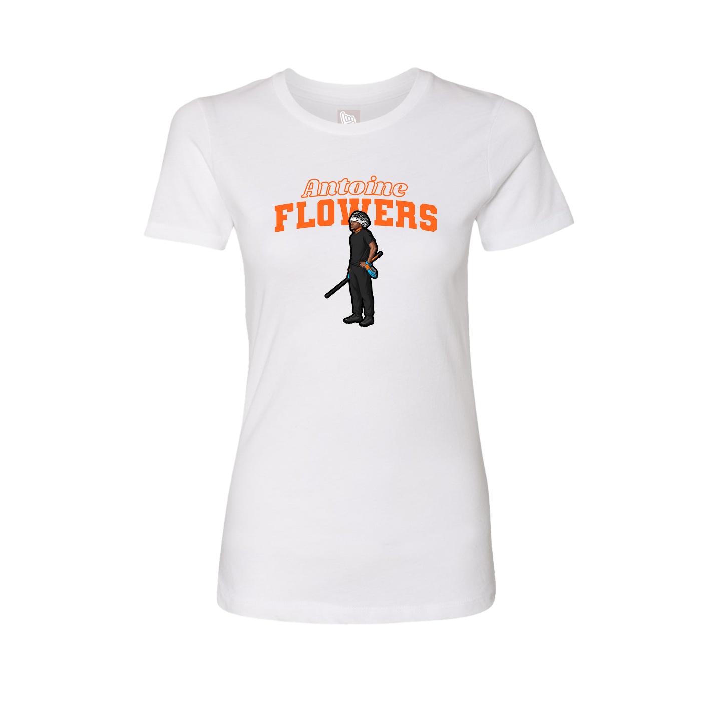 Womens Tee — Name Arch in White