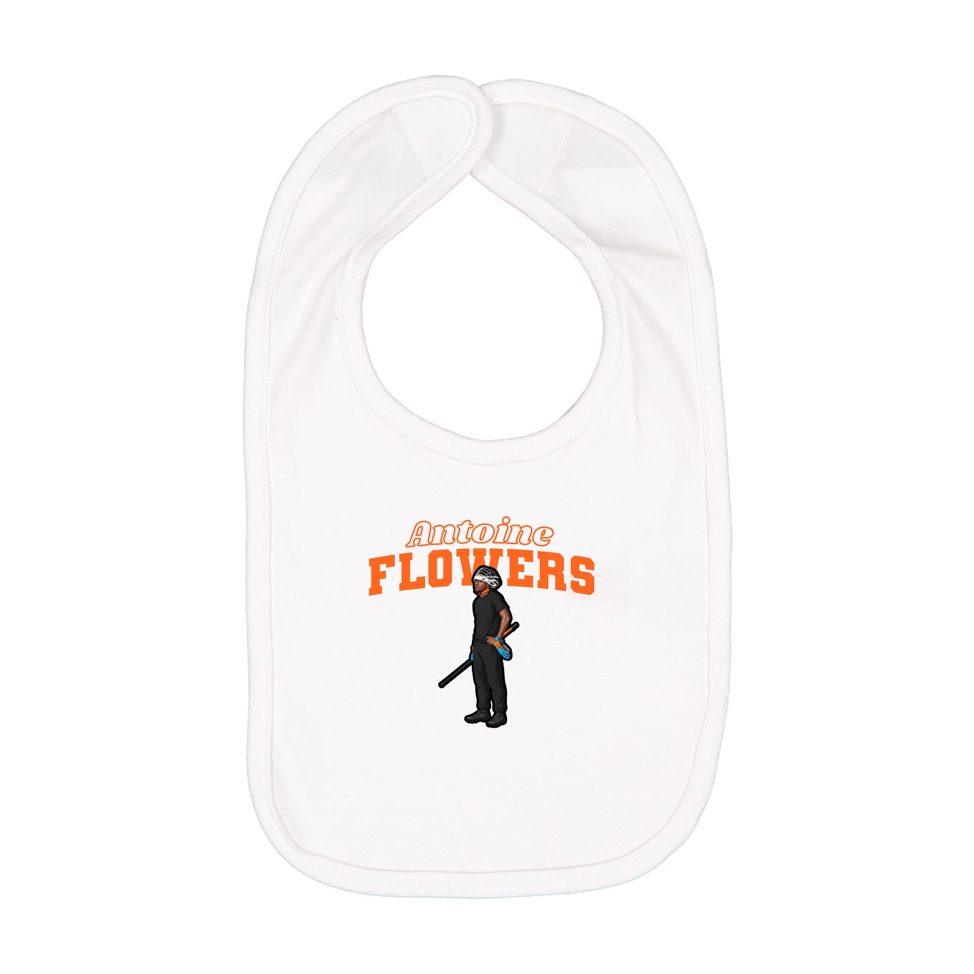 Infant Bib — Name Arch in White