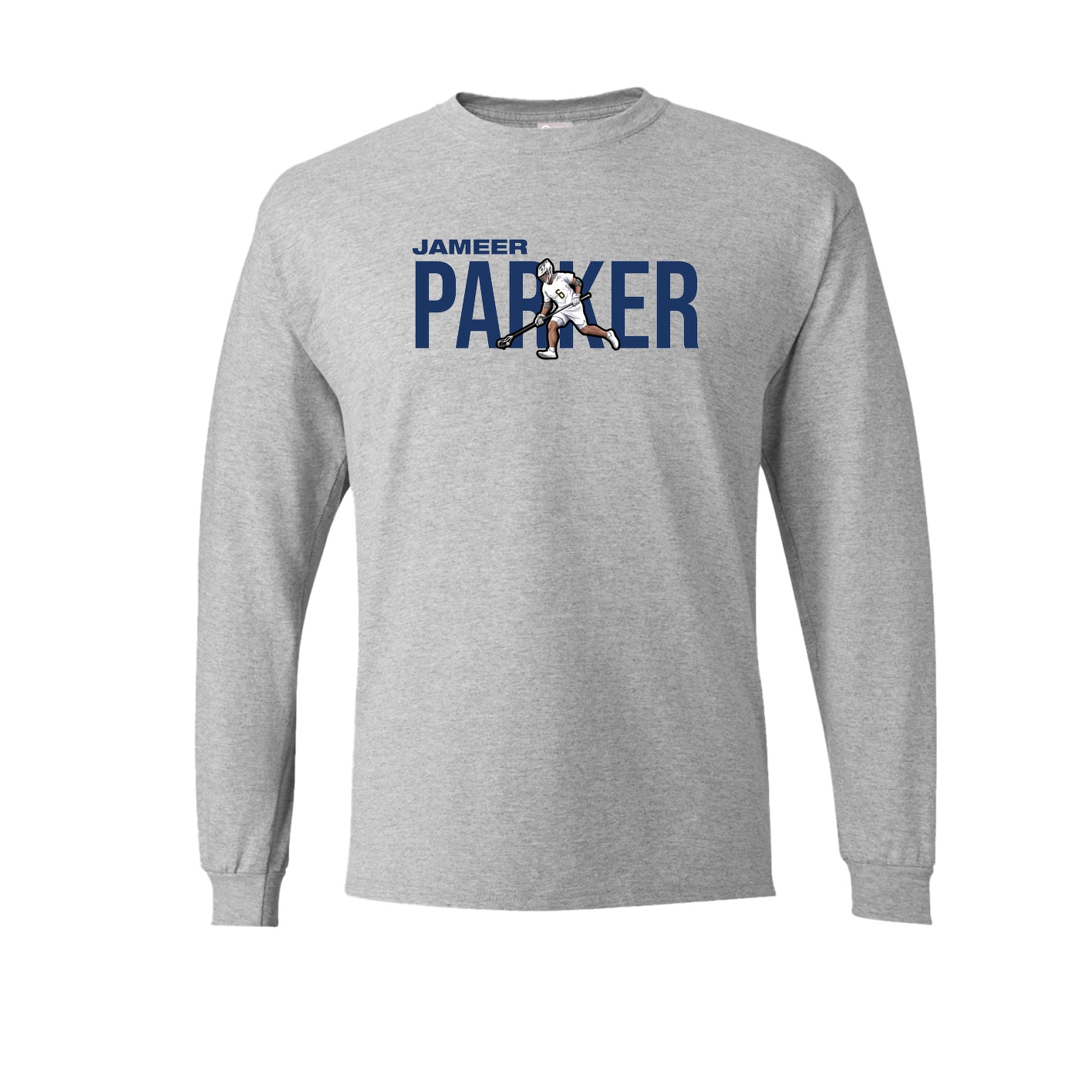 Long Sleeve Tee — Player Name in Grey