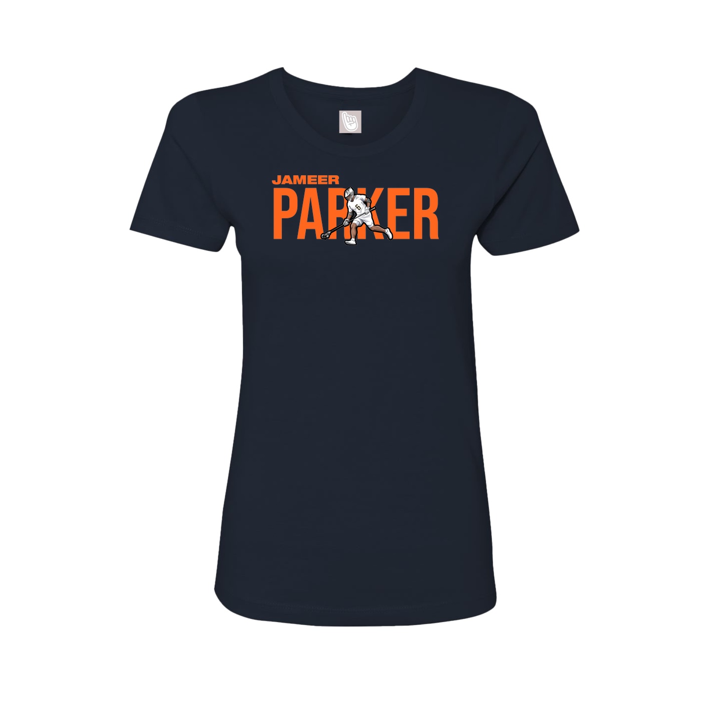Fitted Women's Tee — Player Name in Navy