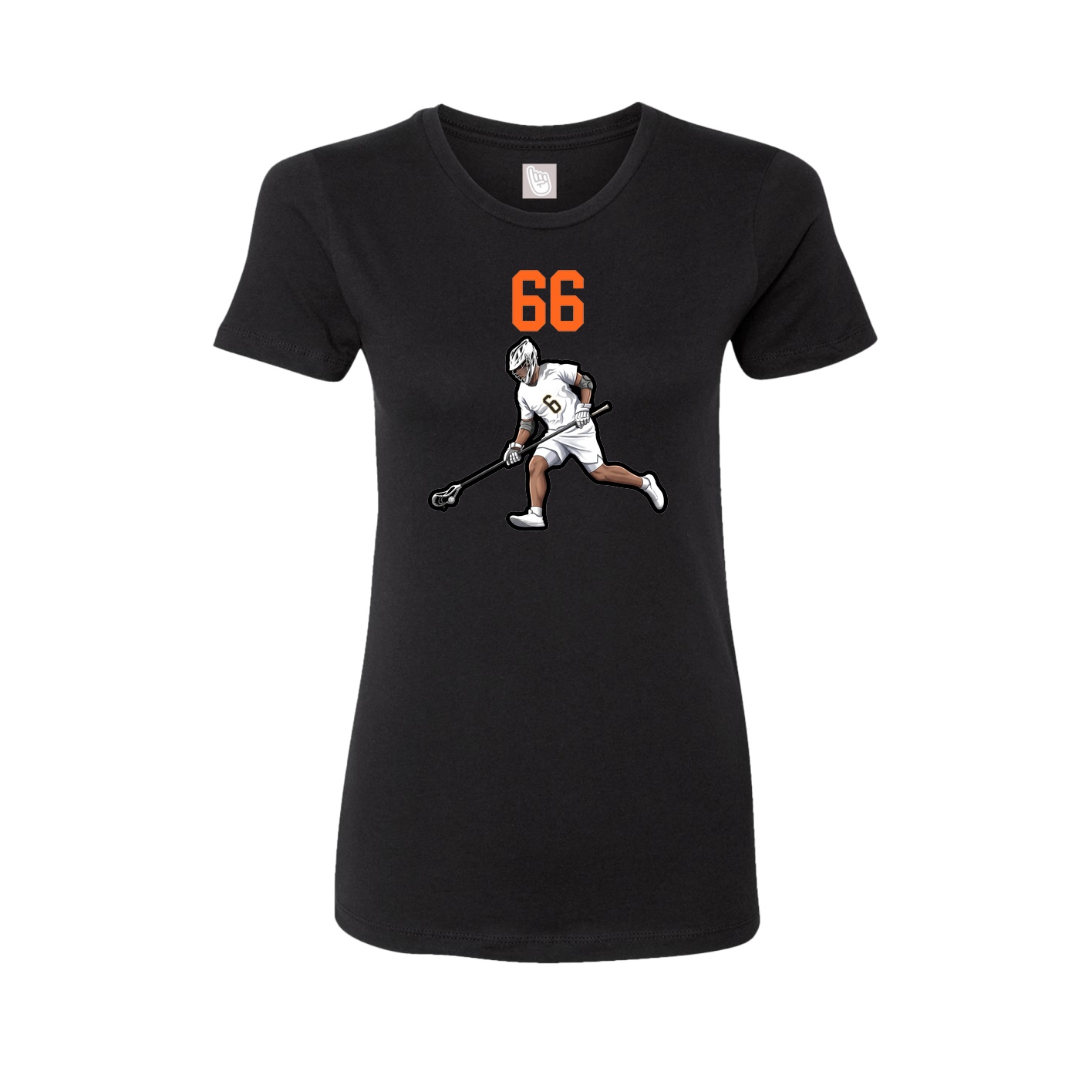Fitted Women's Tee — Number Top in Black