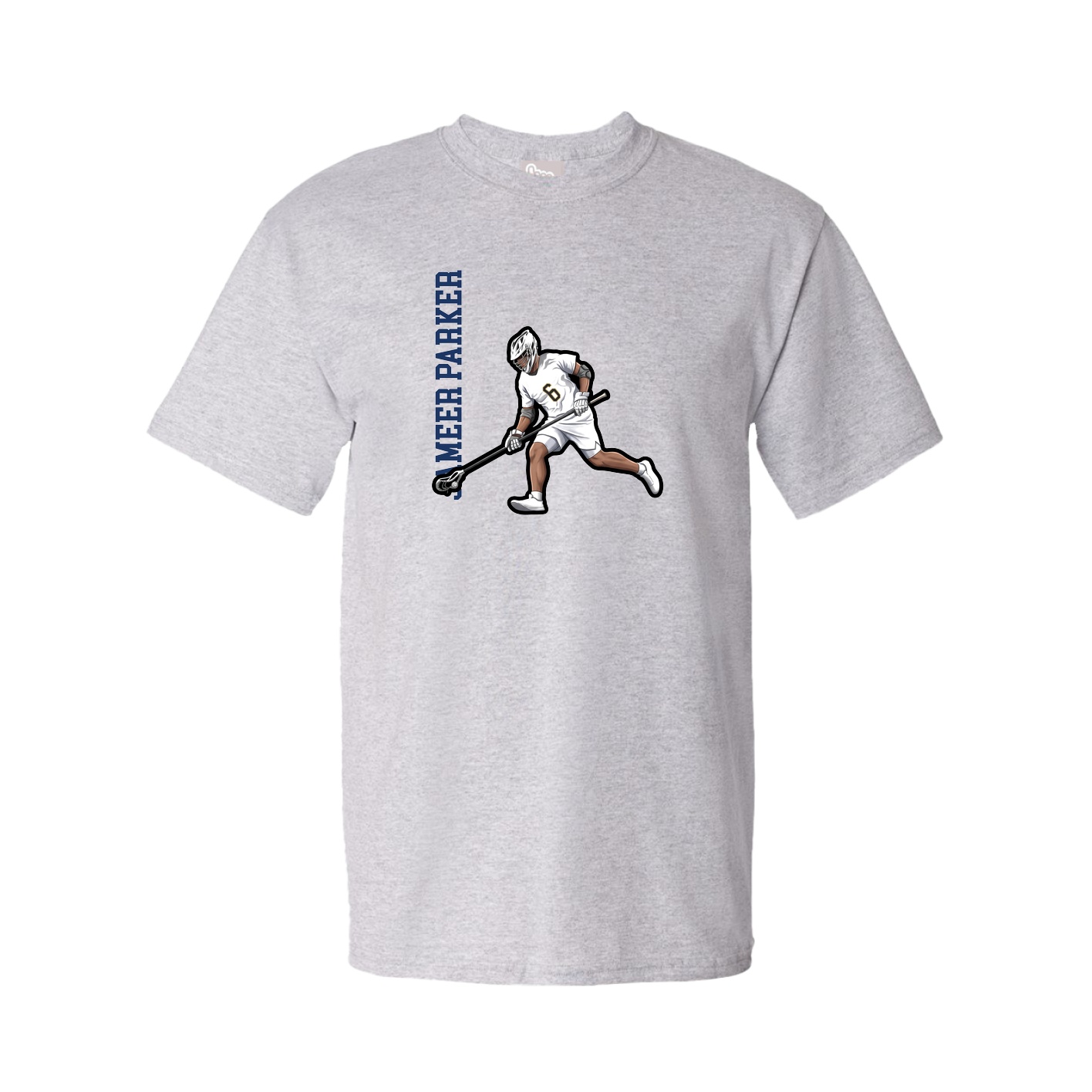 Youth Tee — Name Vertical in Grey