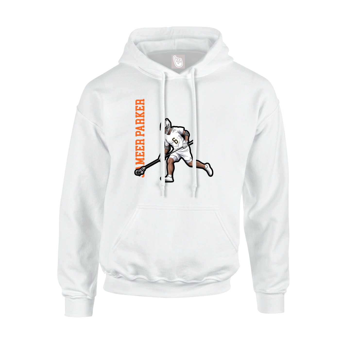Youth Hoodie — Name Vertical in White