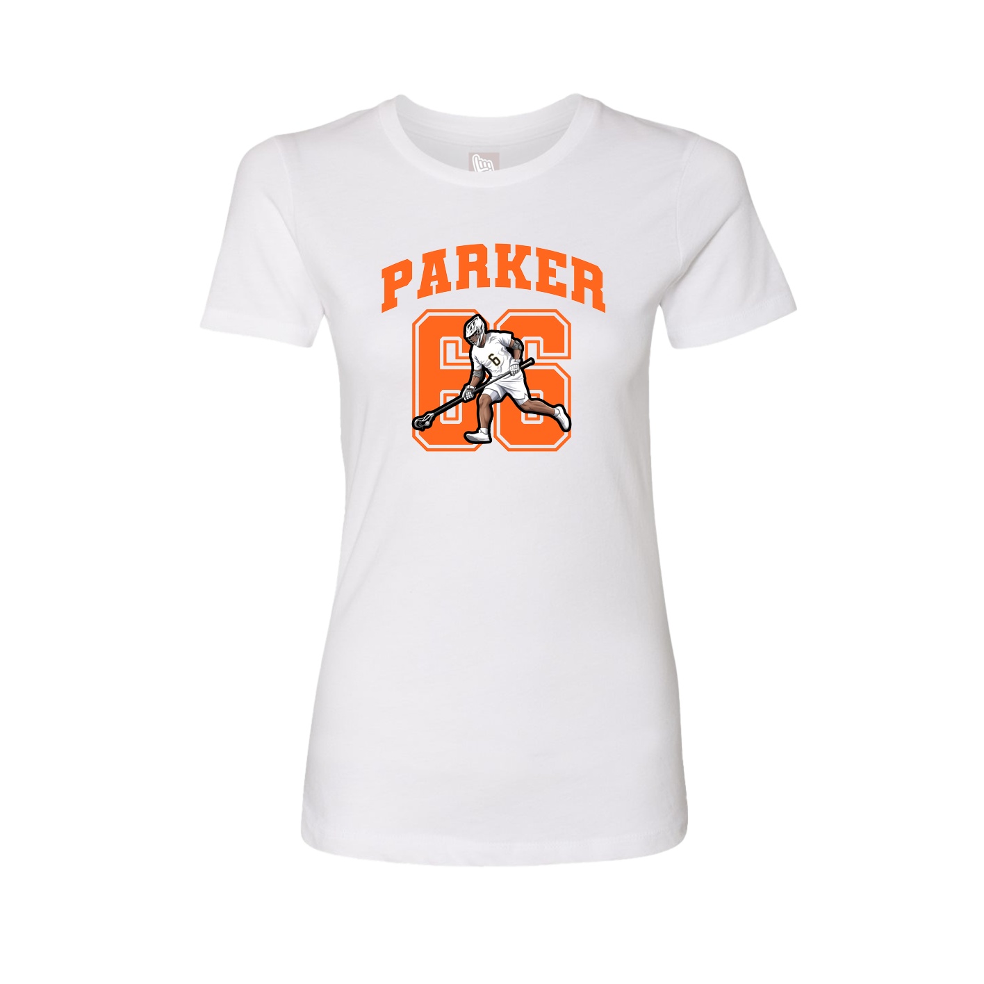Fitted Women's Tee — Number in White