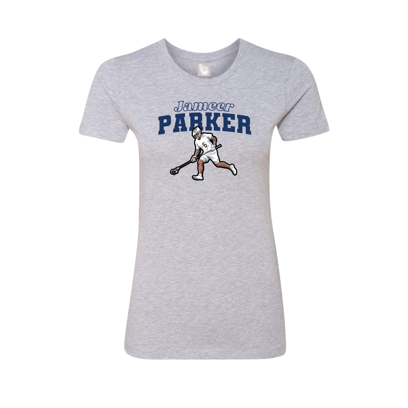 Fitted Women's Tee — Name Arch in Grey