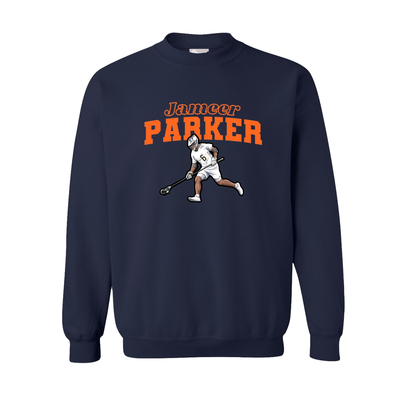 Fleece Crew — Name Arch in Navy