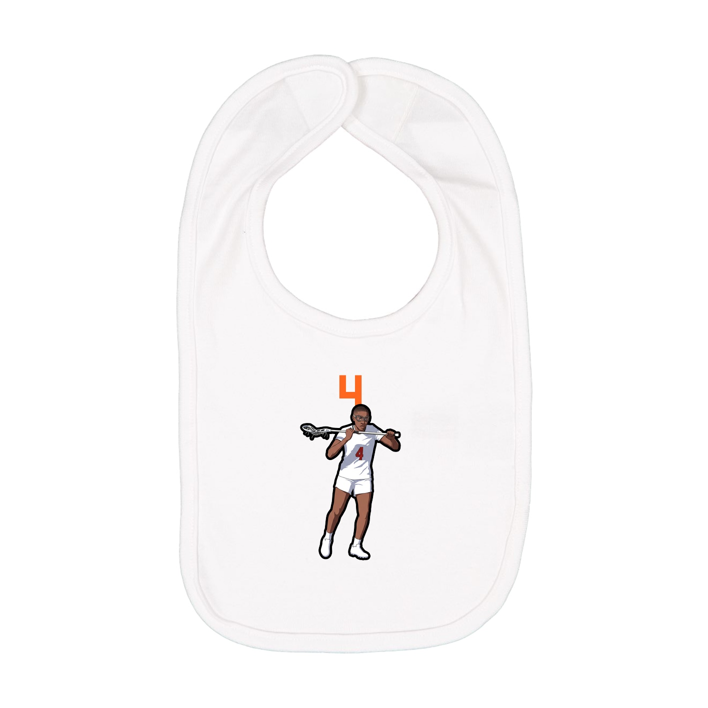 Infant Bib — Number Top in White