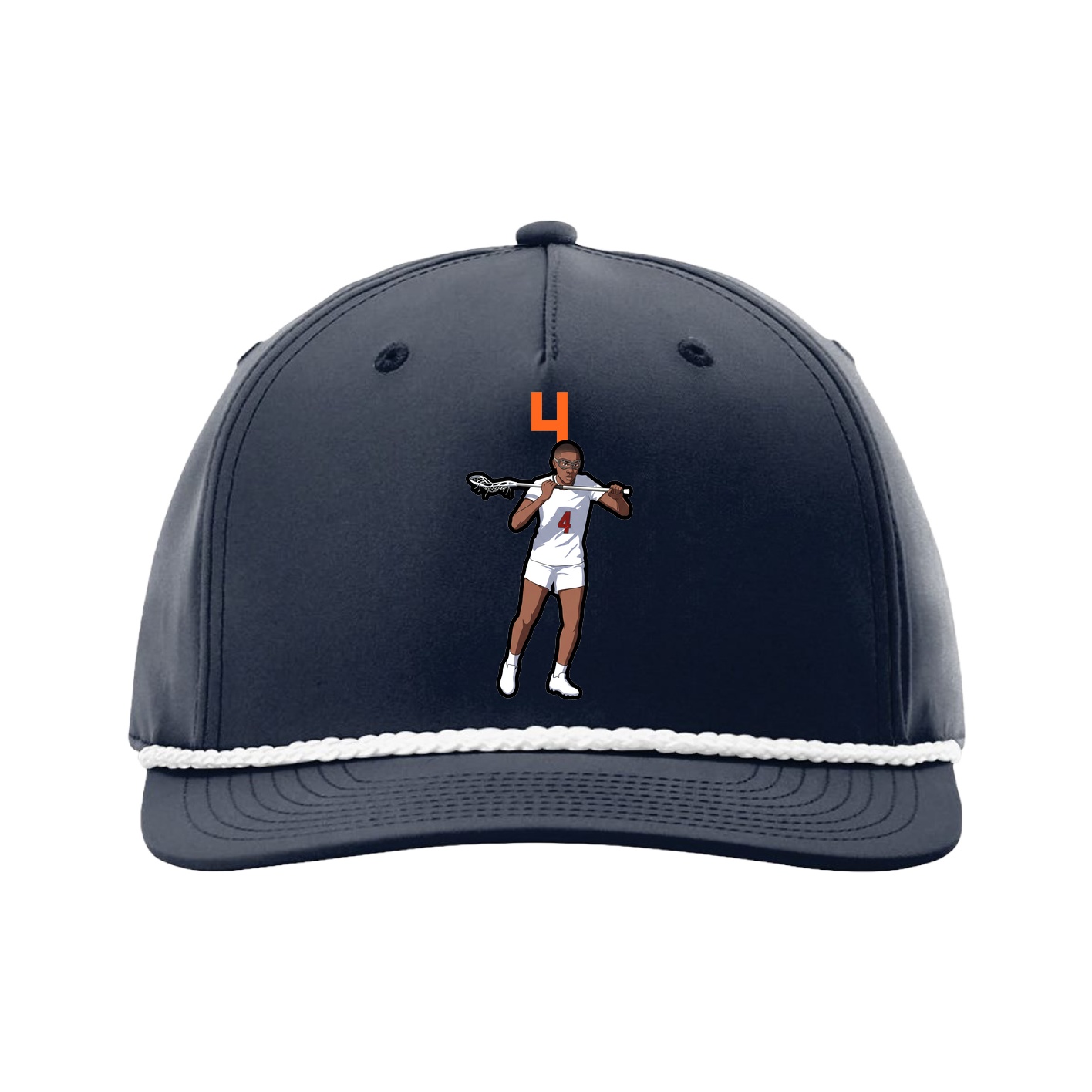 Five-Panel Classic Rope Cap — Number Top in Navy