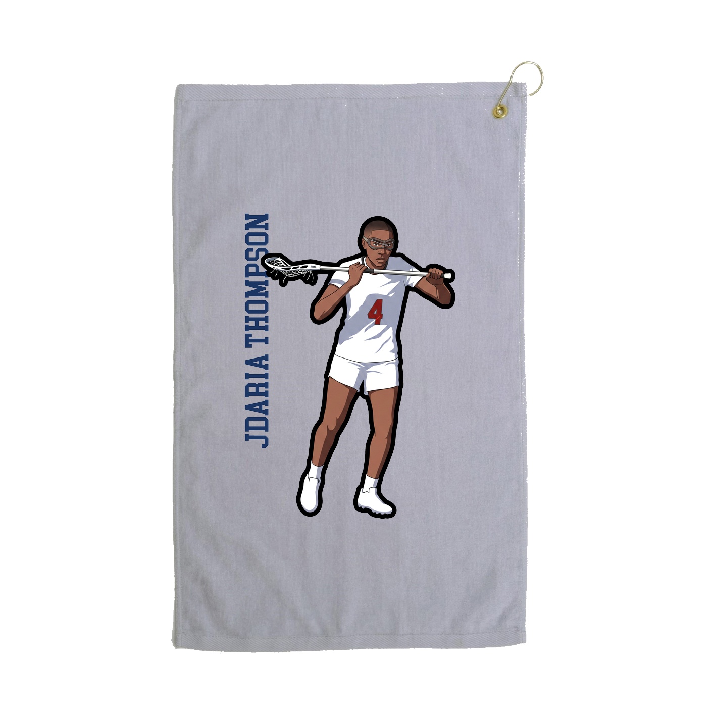 Golf Towel — Name Vertical in Grey