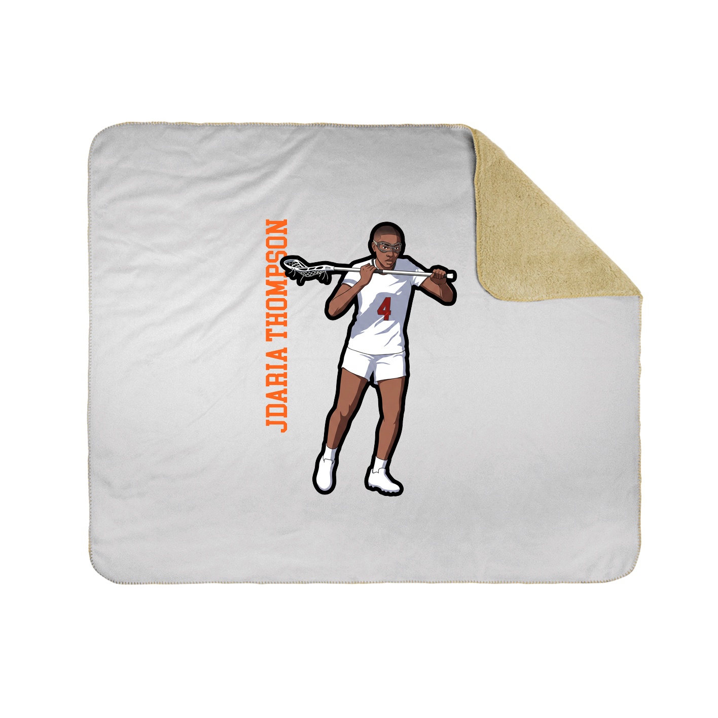 Throw Blanket — Name Vertical in White
