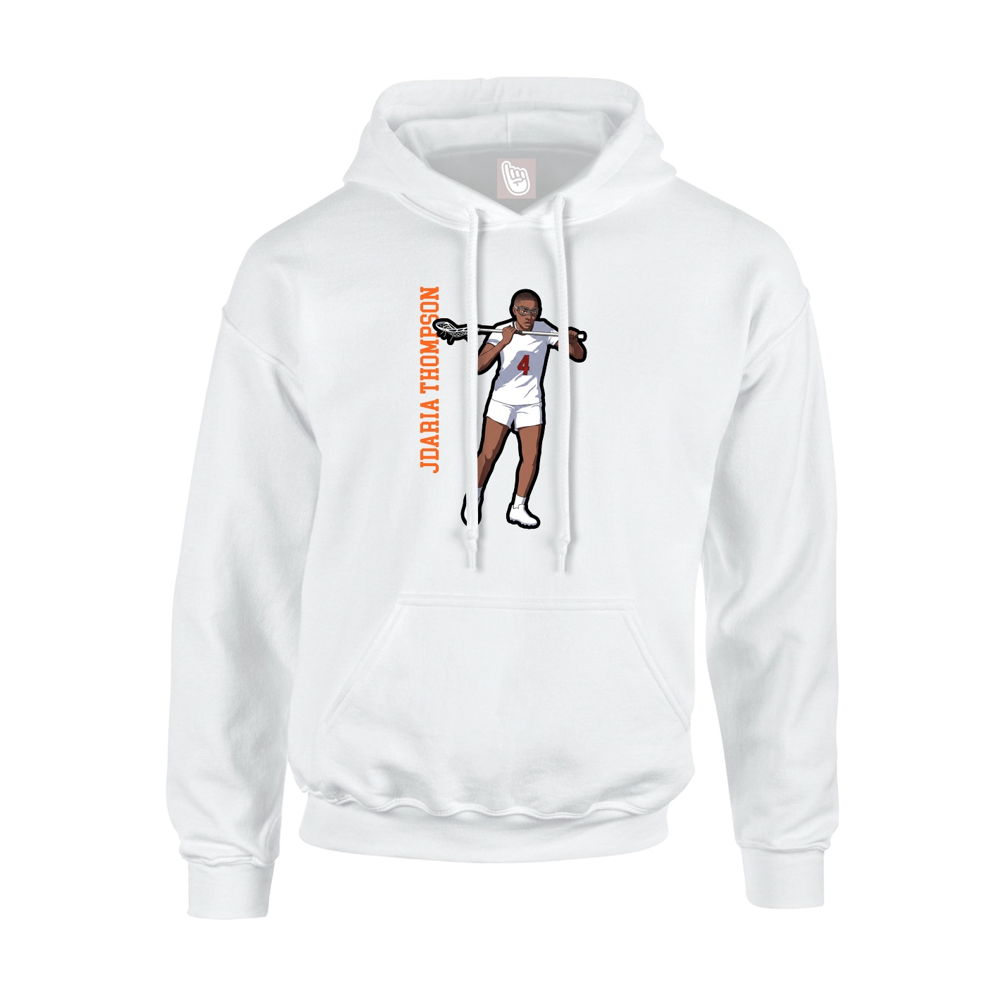 Youth Hoodie — Name Vertical in White