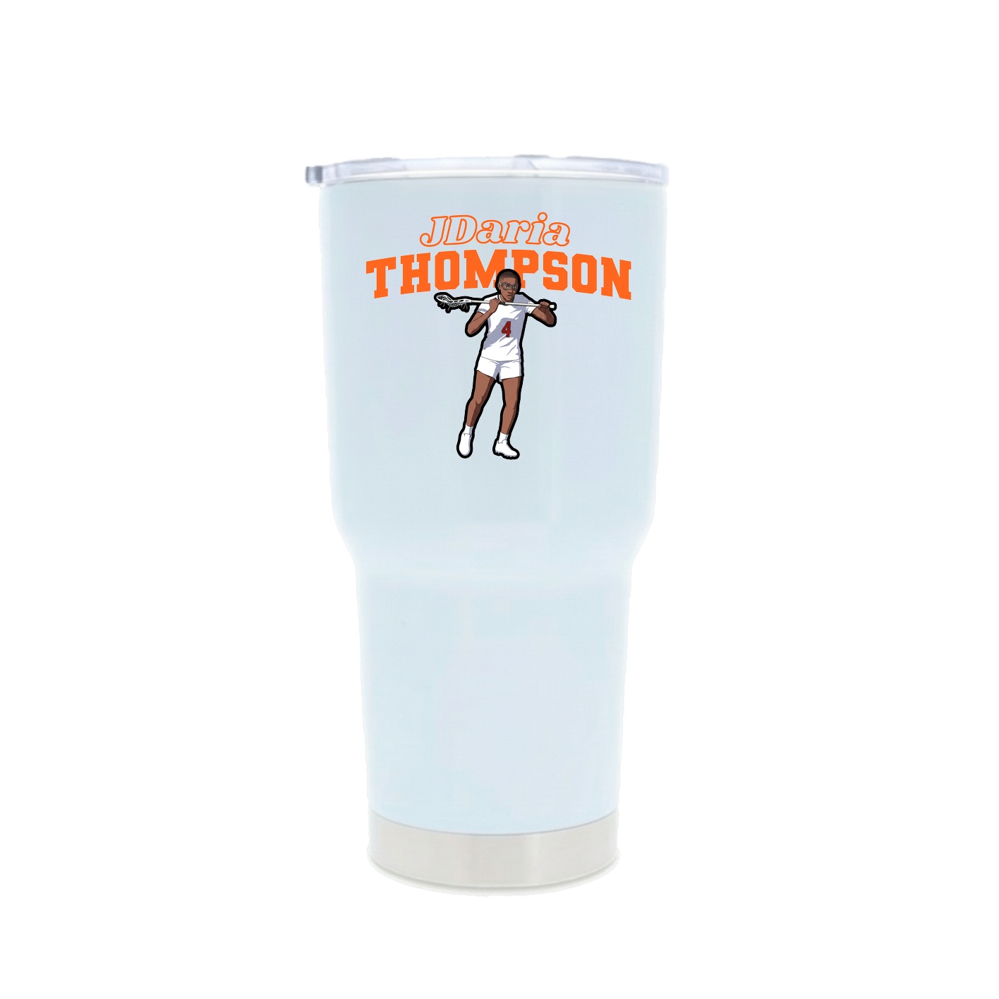 30oz Stainless Steel Tumbler — Name Arch in White