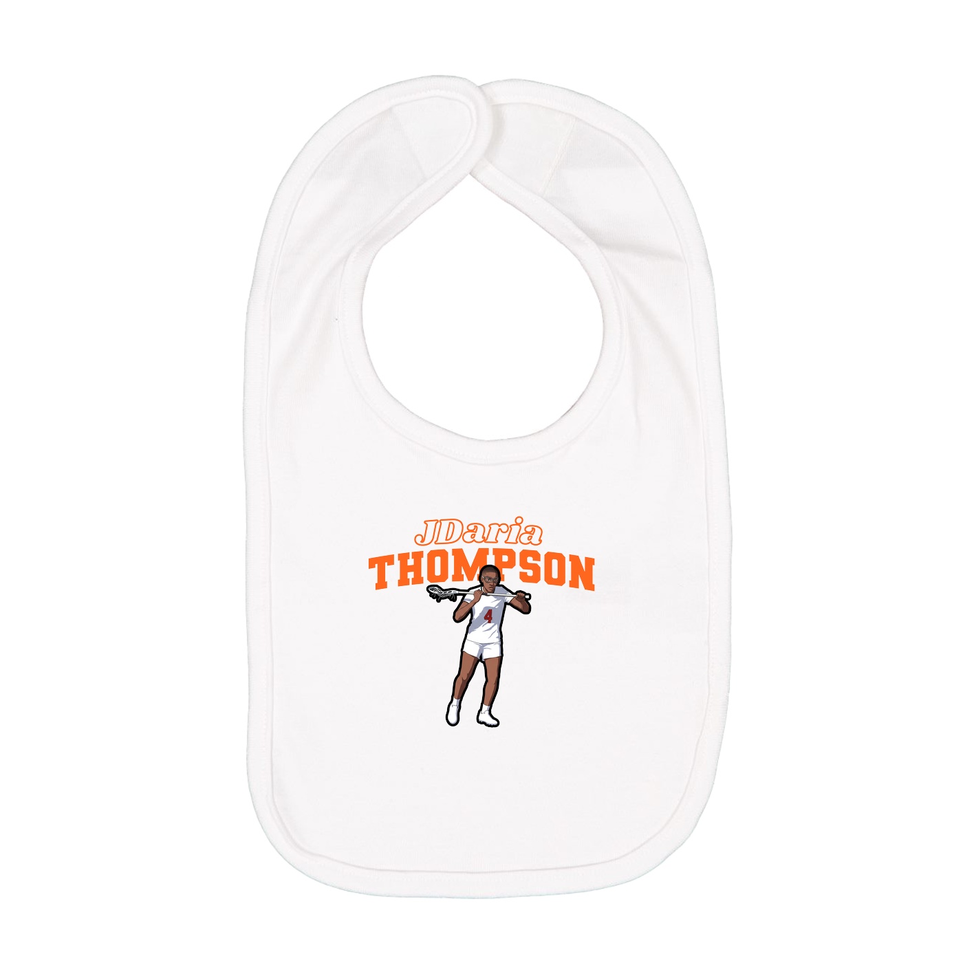 Infant Bib — Name Arch in White