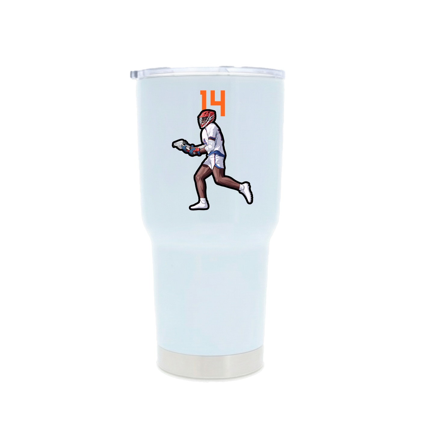 30oz Stainless Steel Tumbler — Number Top in White