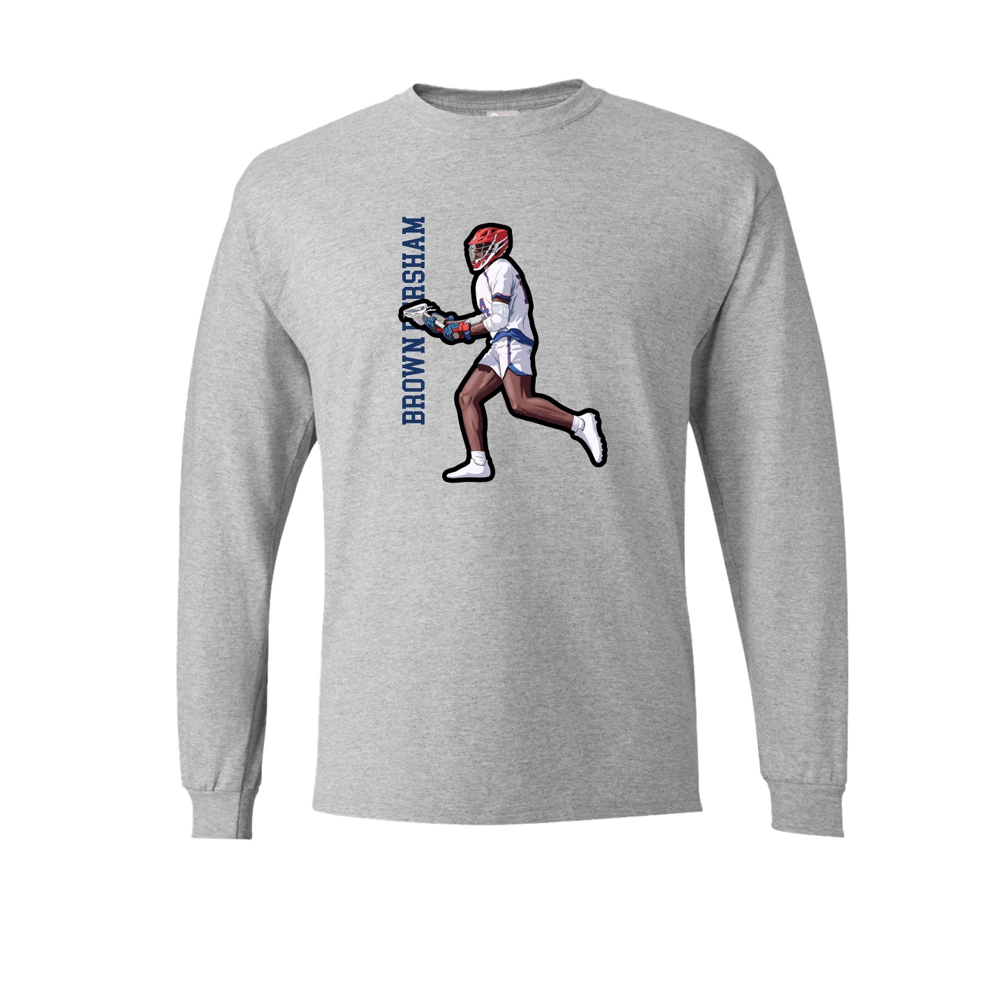 Long Sleeve Tee — Name Vertical in Grey