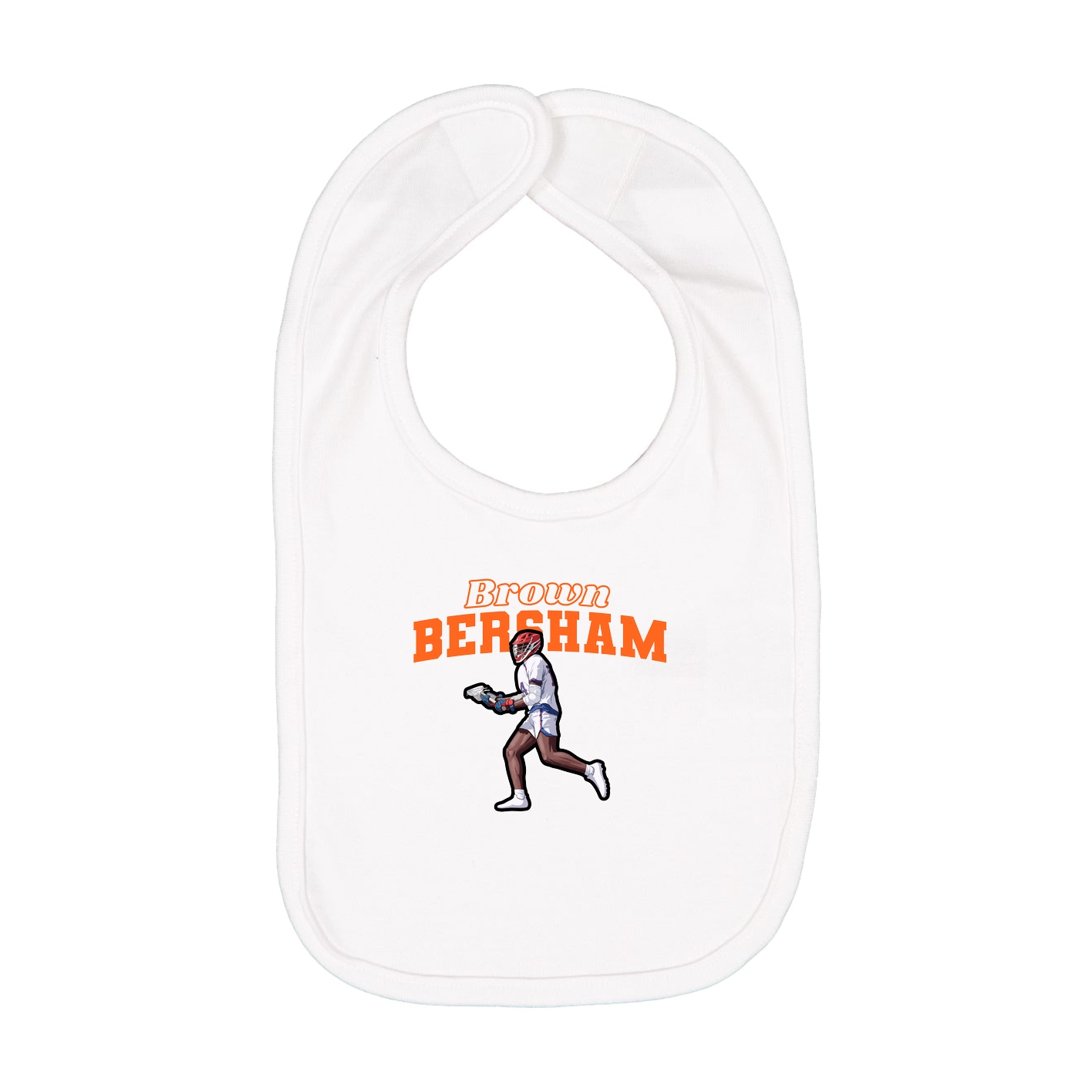 Infant Bib — Name Arch in White