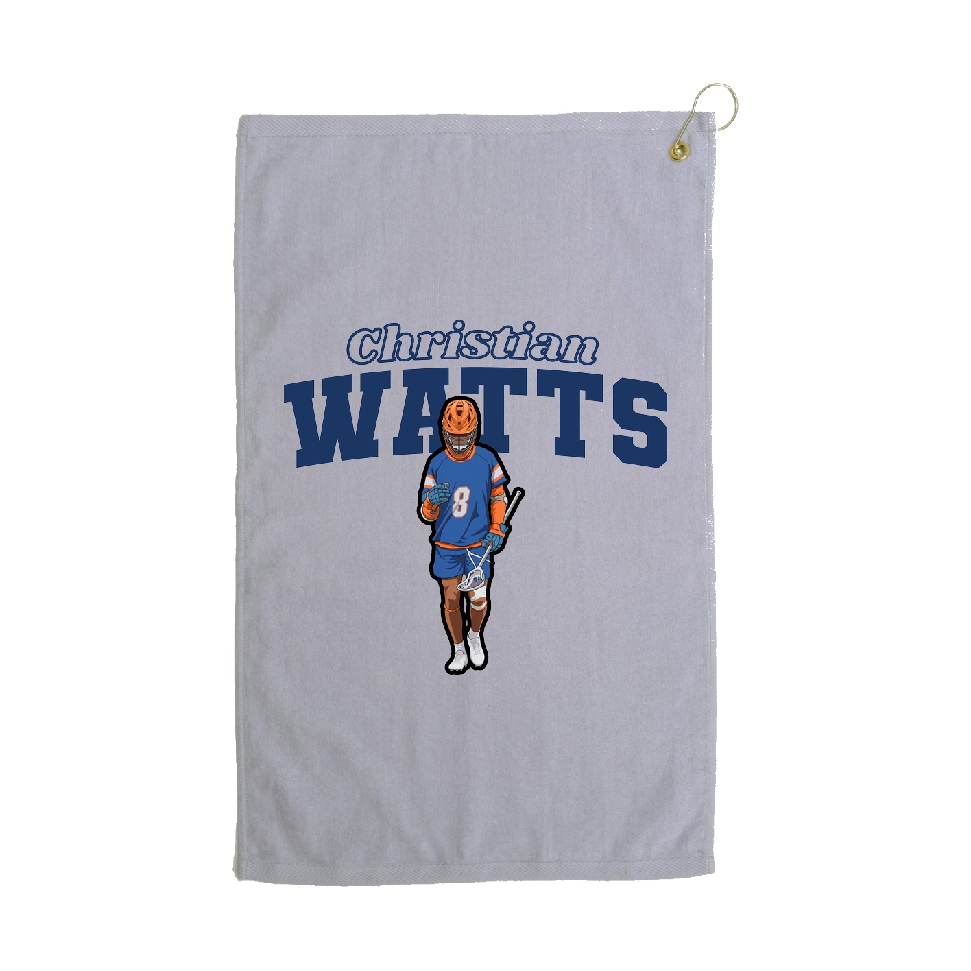Golf Towel — Name Arch in Grey