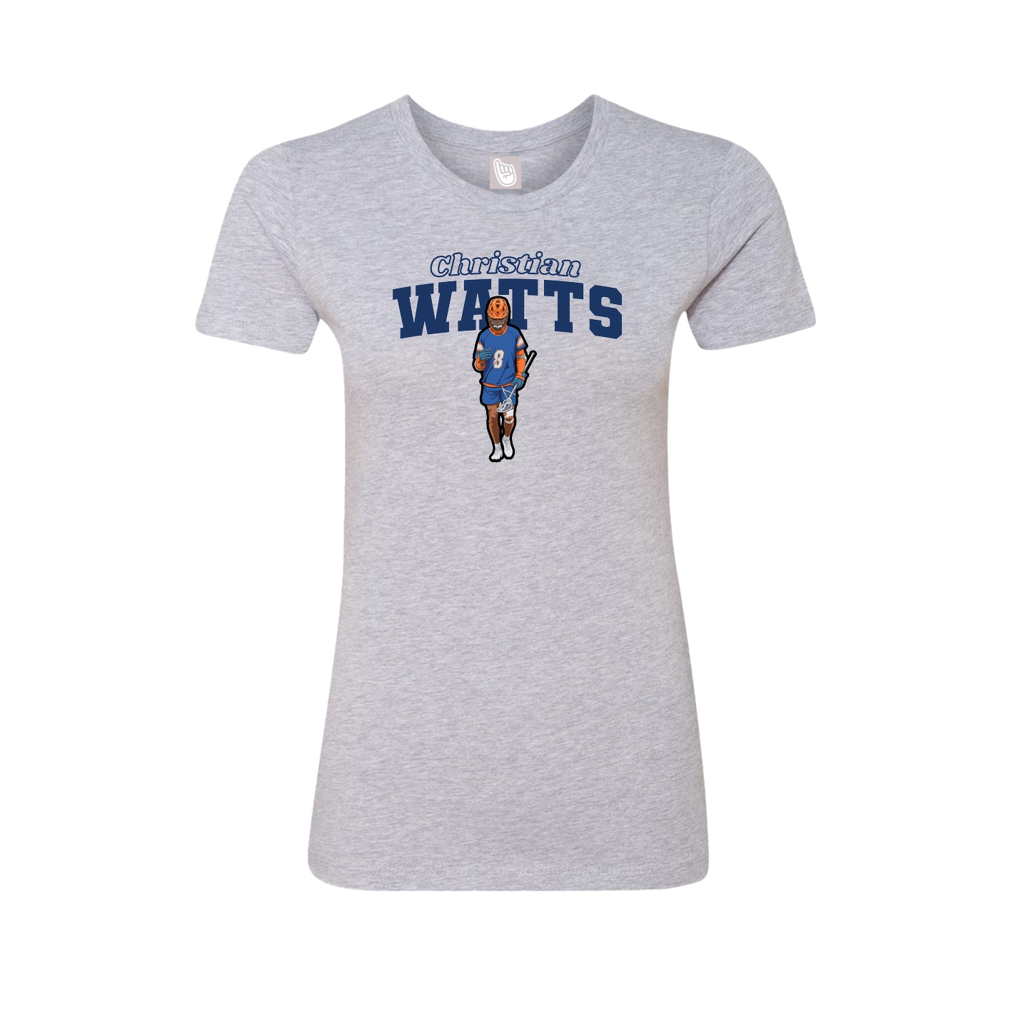 Fitted Women's Tee — Name Arch in Grey