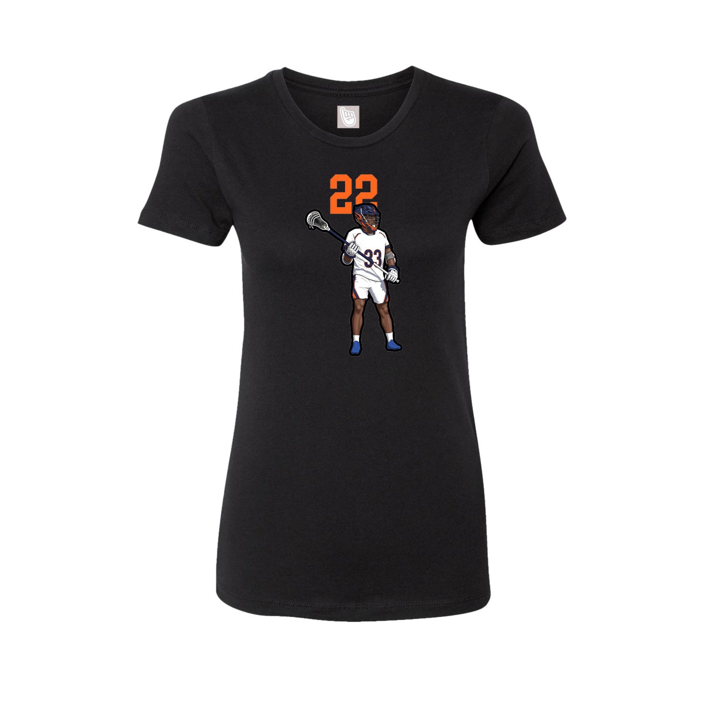 Fitted Women's Tee — Number Top in Black
