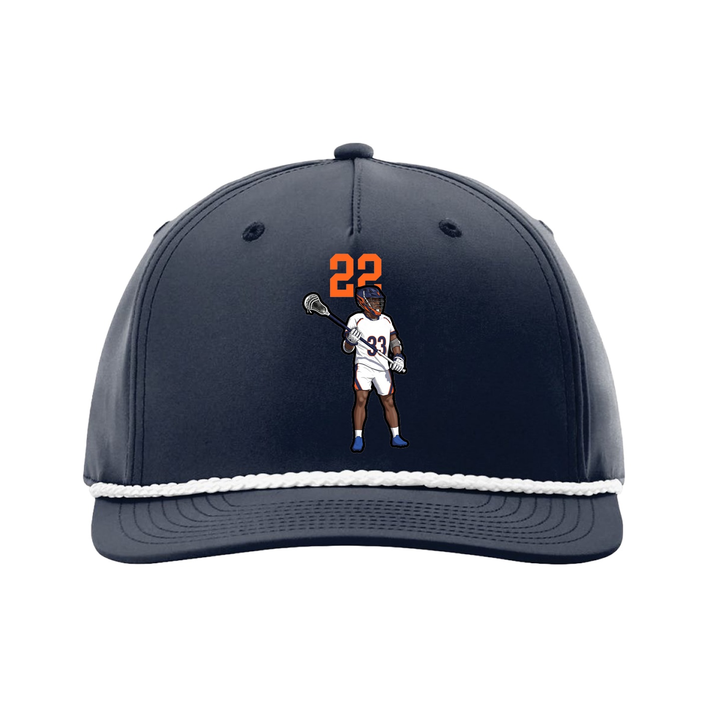 Five-Panel Classic Rope Cap — Number Top in Navy