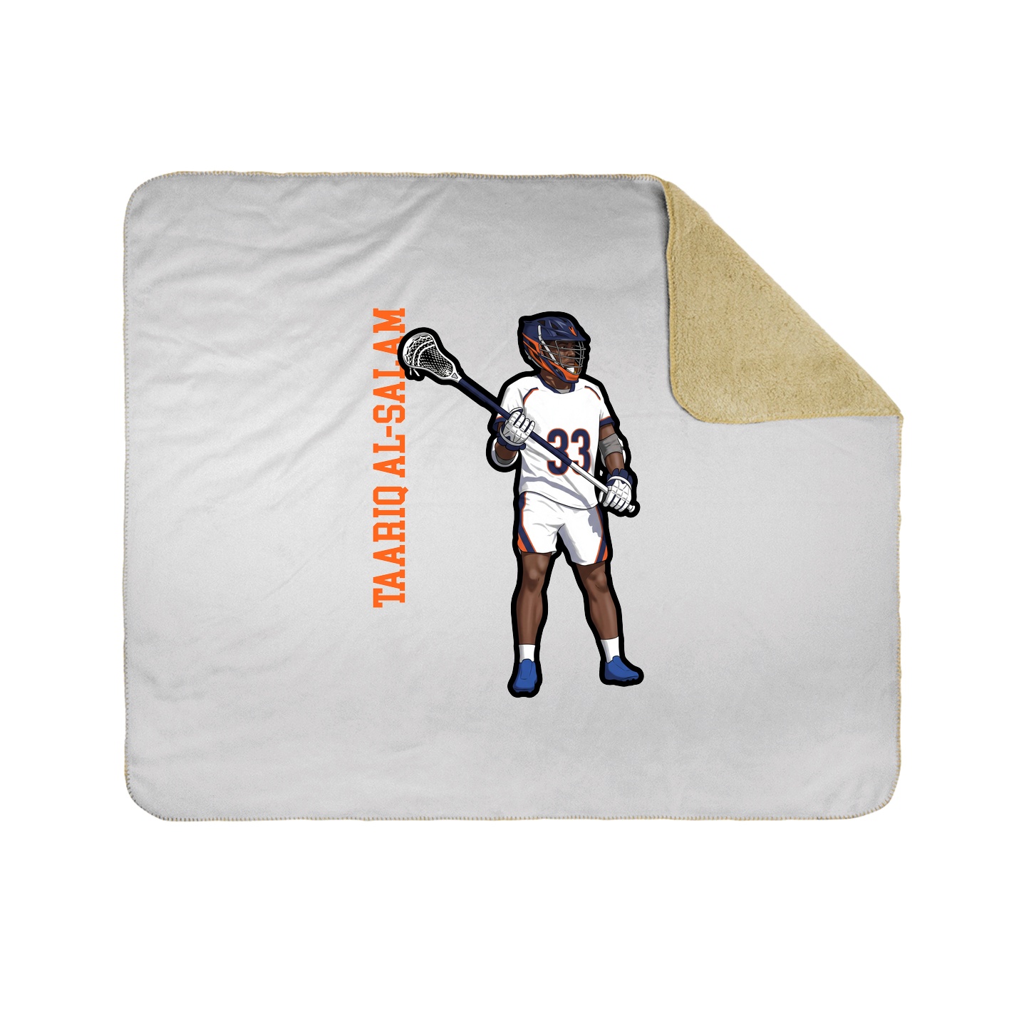 Throw Blanket — Name Vertical in White