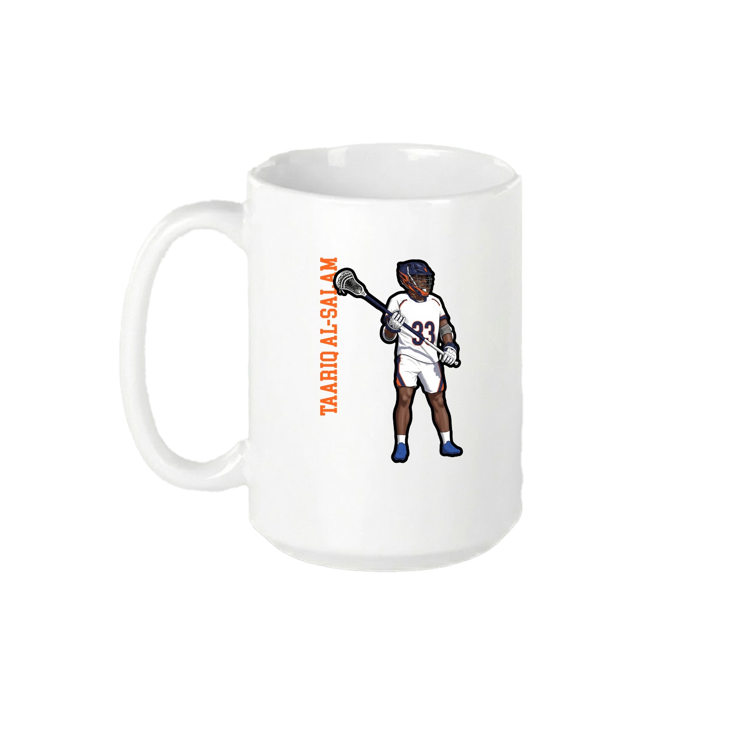 15oz Coffee Mug — Name Vertical in White