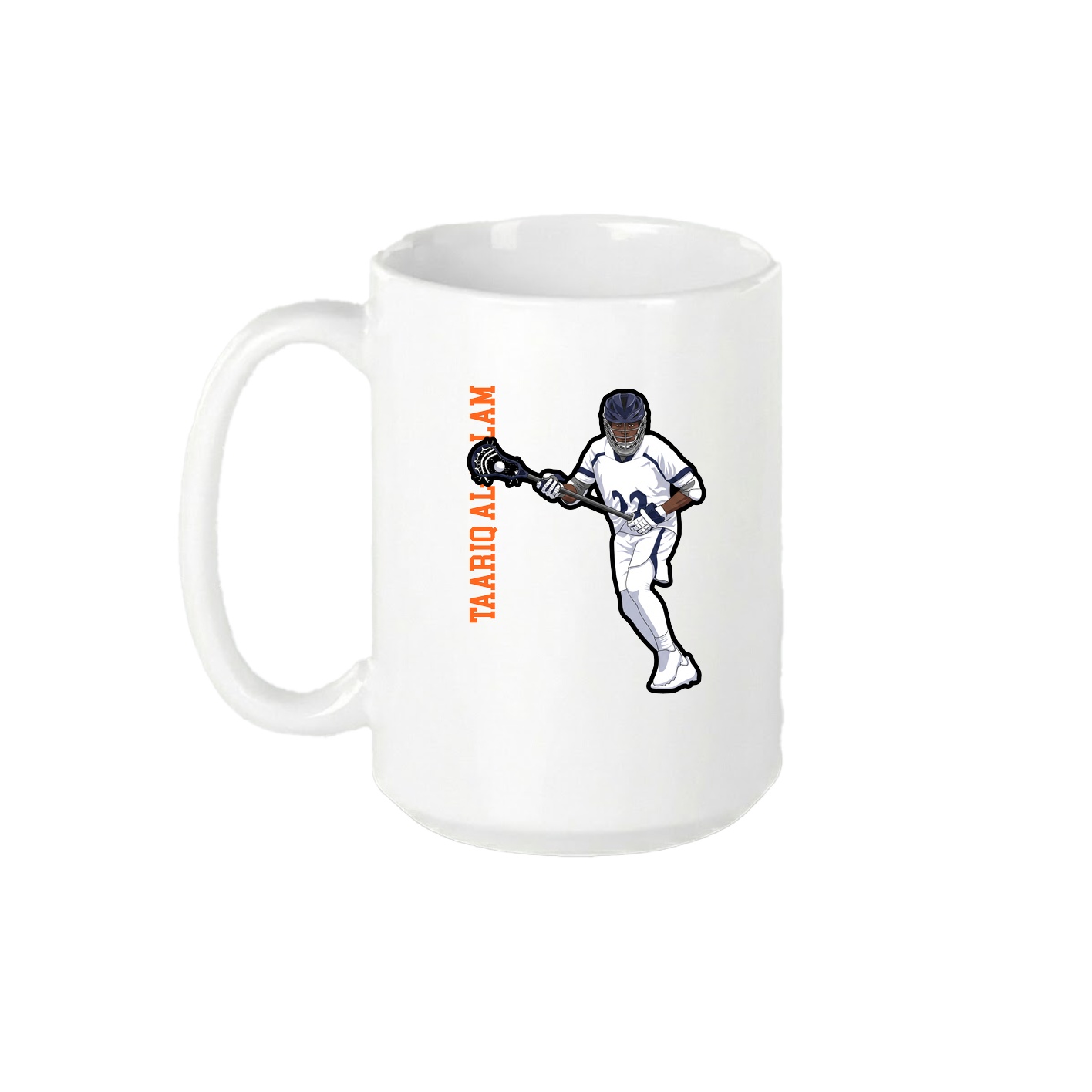 15oz Coffee Mug — Name Vertical in White