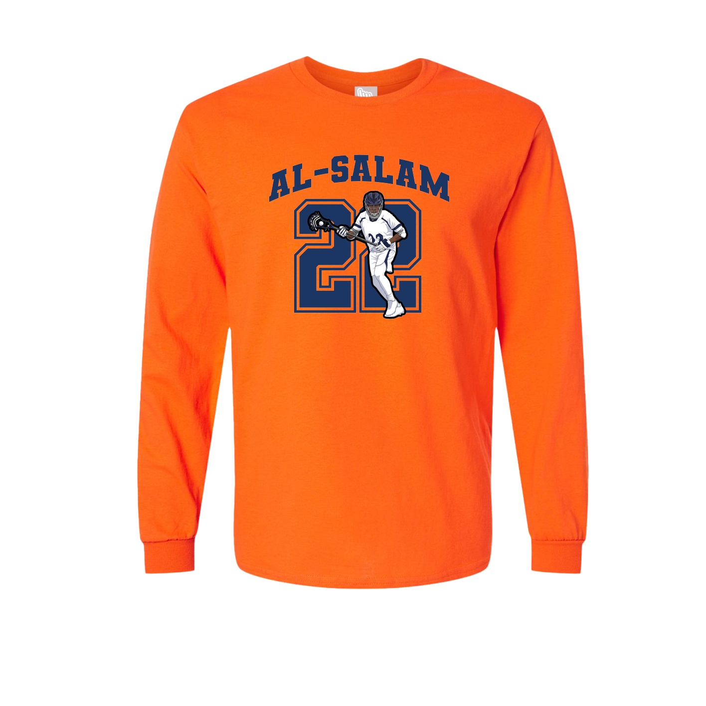 Long Sleeve Tee — Number in Orange