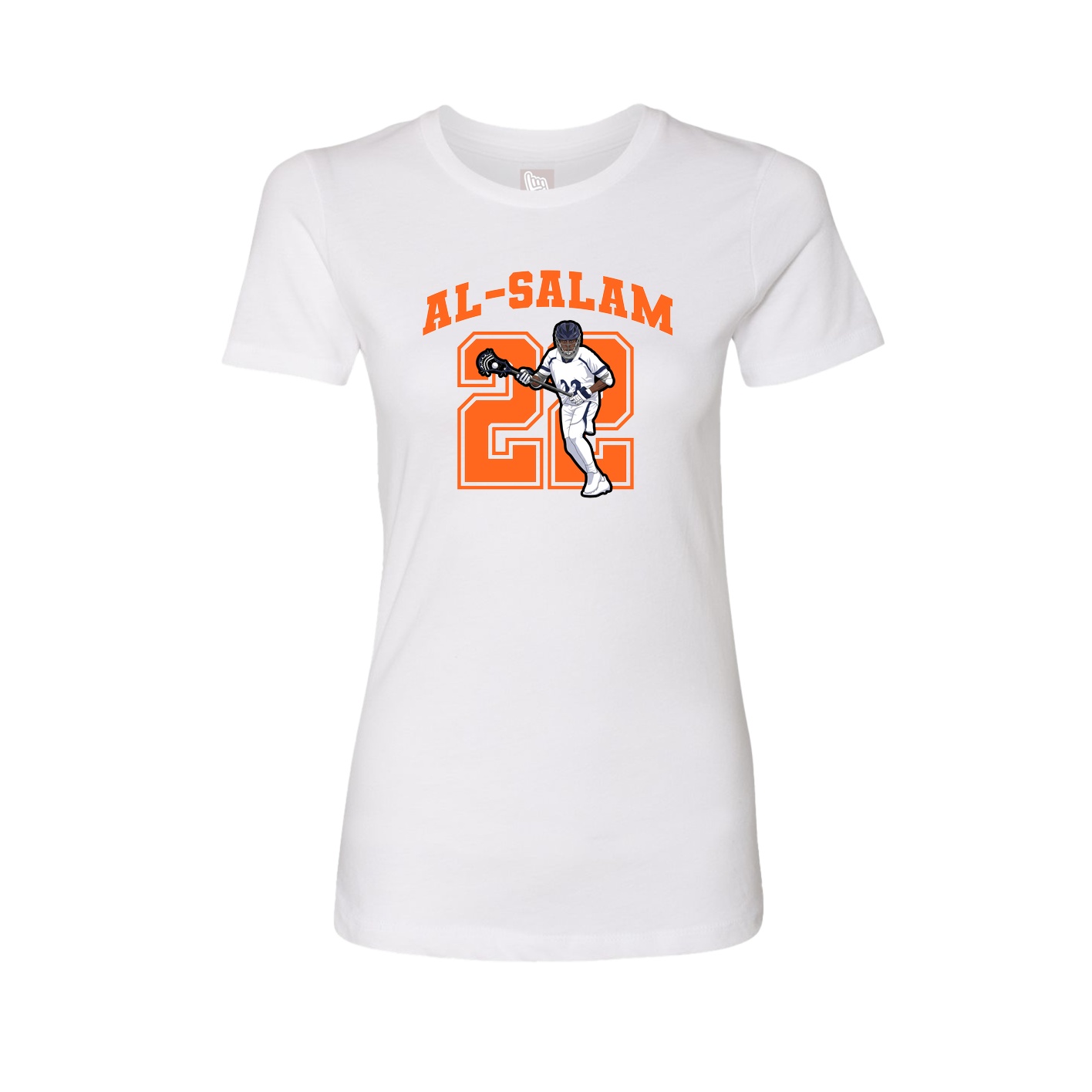 Fitted Women's Tee — Number in White