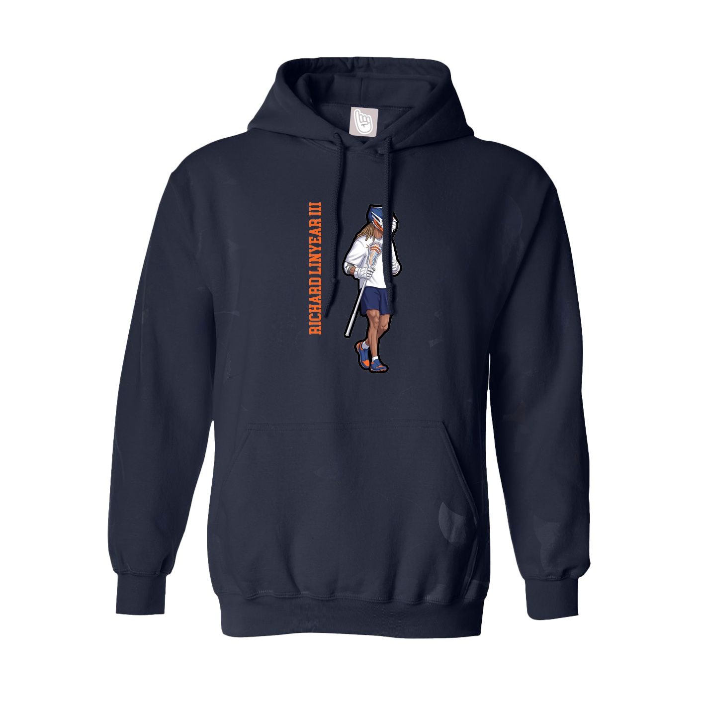 Hoodie — Name Vertical in Navy