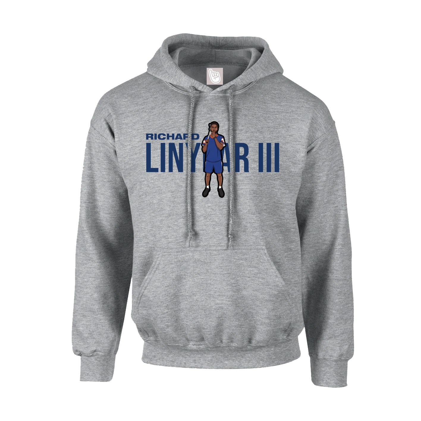 Youth Hoodie — Player Name in Grey
