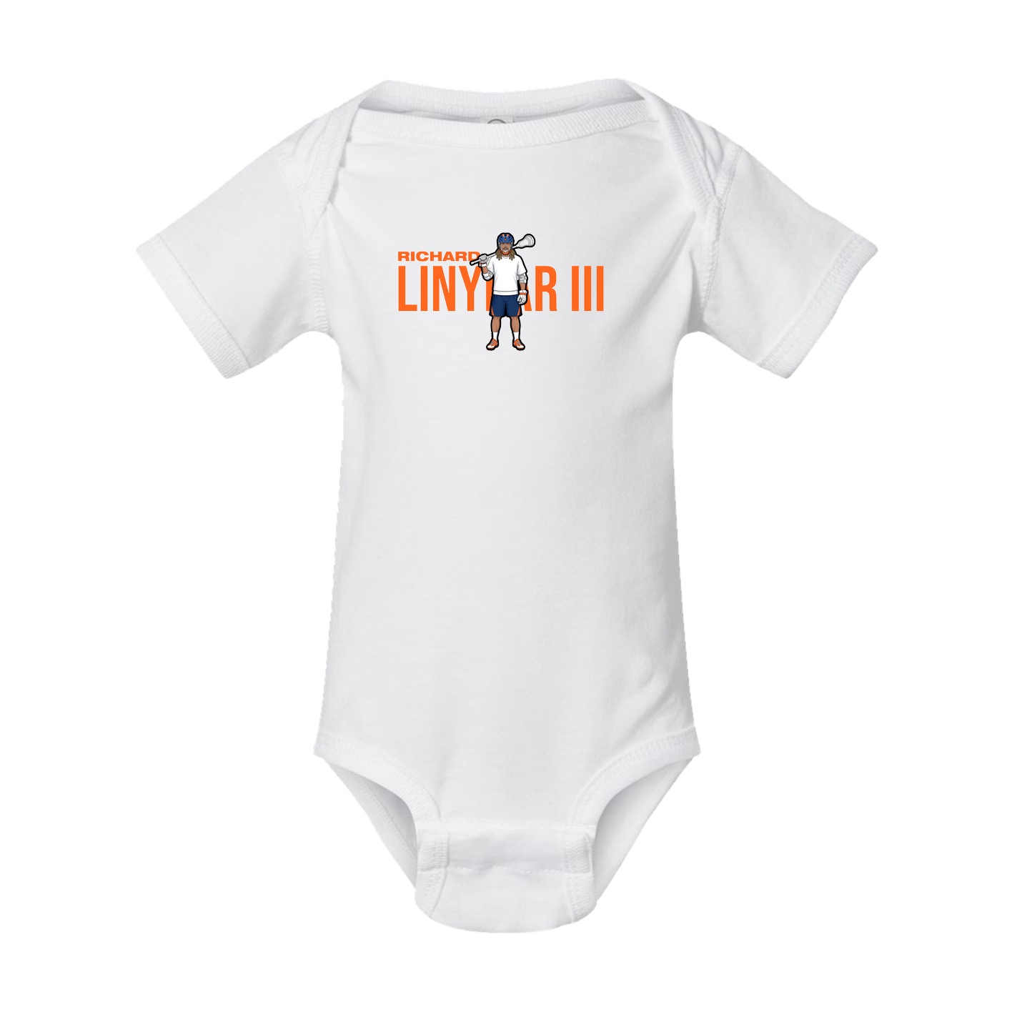 Baby Onesie — Player Name in White