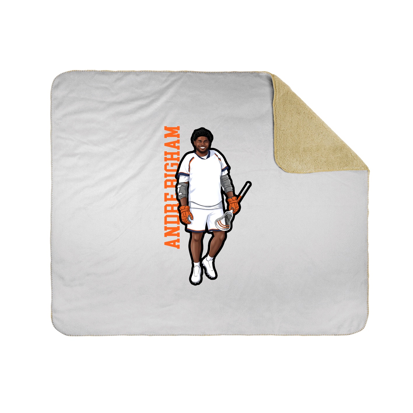 Throw Blanket — Name Vertical in White