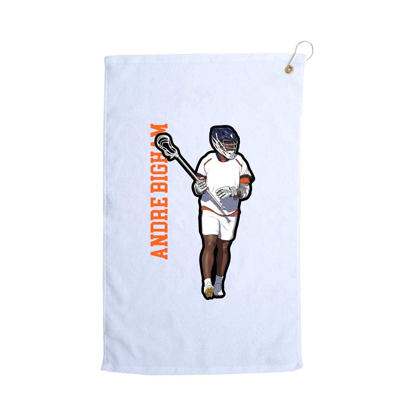 Golf Towel — Name Vertical in White