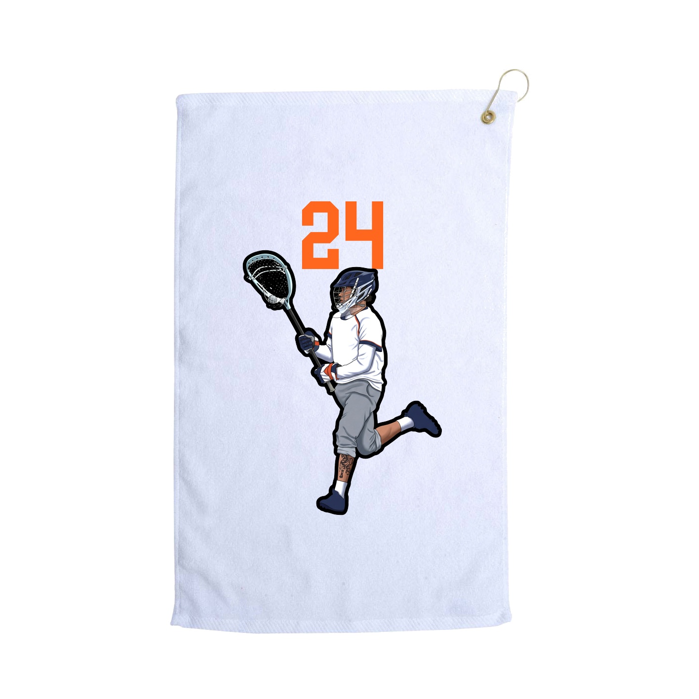 Golf Towel — Number Top in White