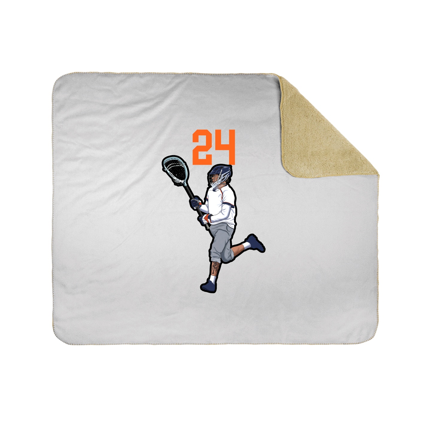 Throw Blanket — Number Top in White