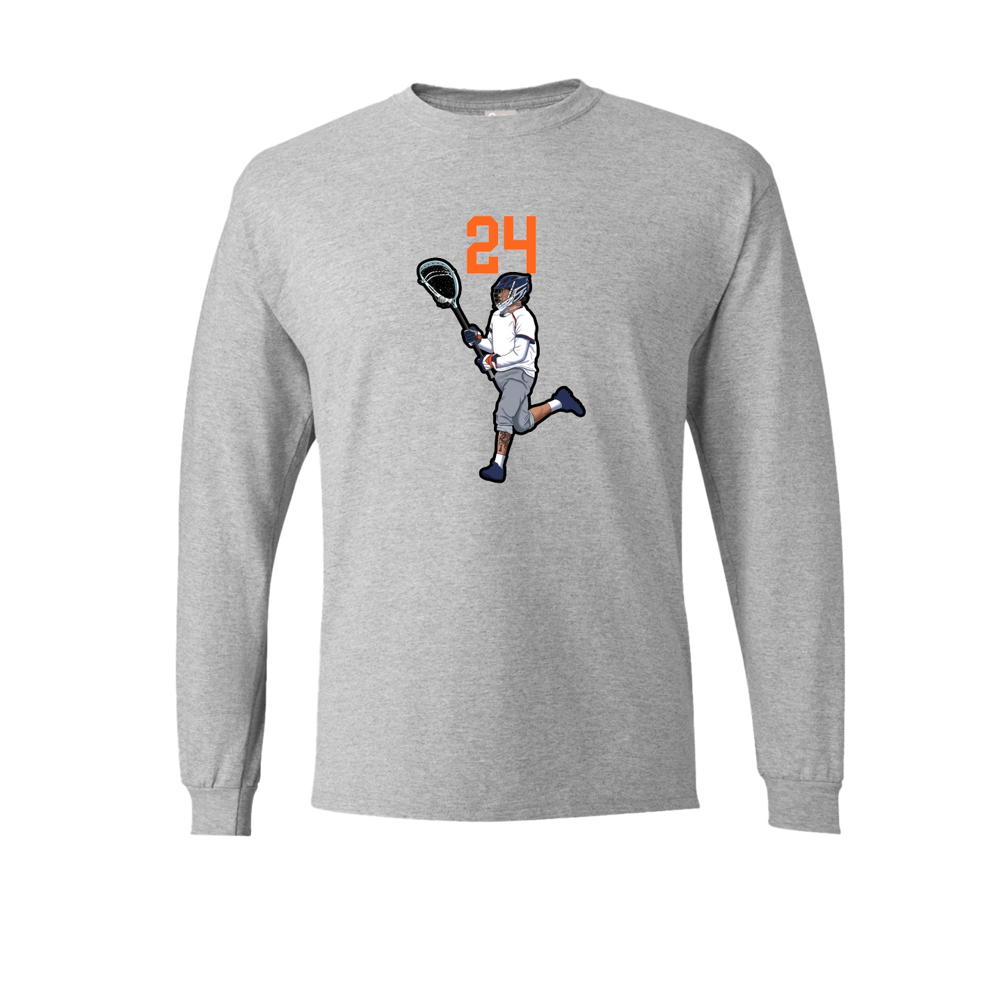 Long Sleeve Tee — Number Top in Grey