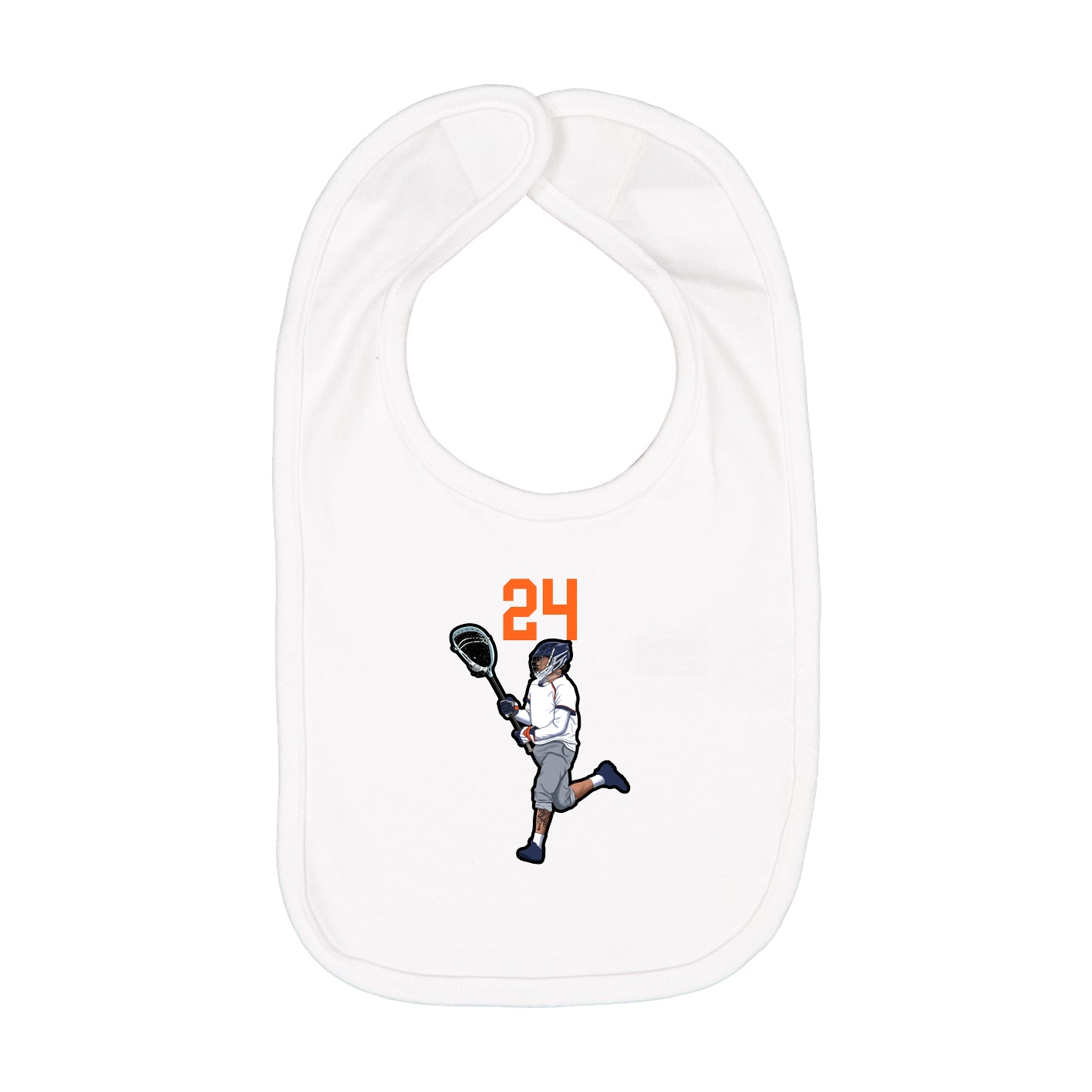 Infant Bib — Number Top in White
