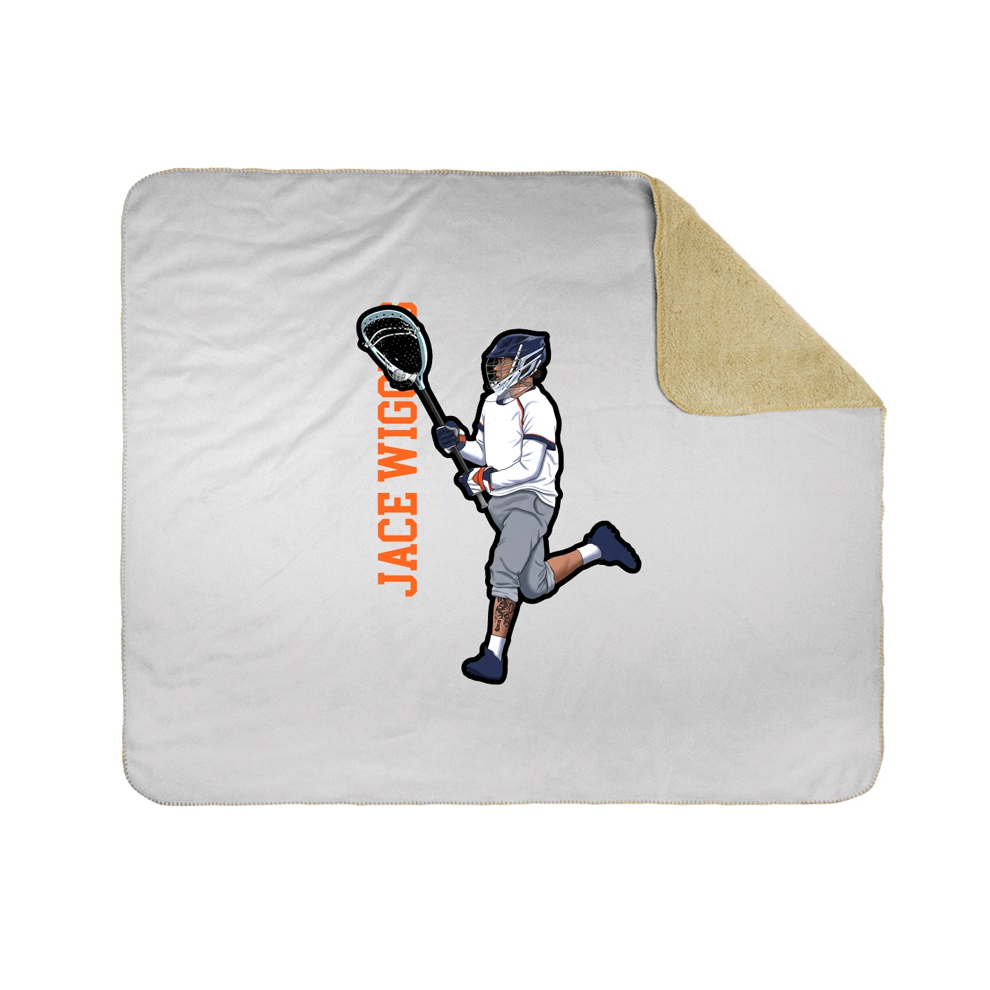 Throw Blanket — Name Vertical in White