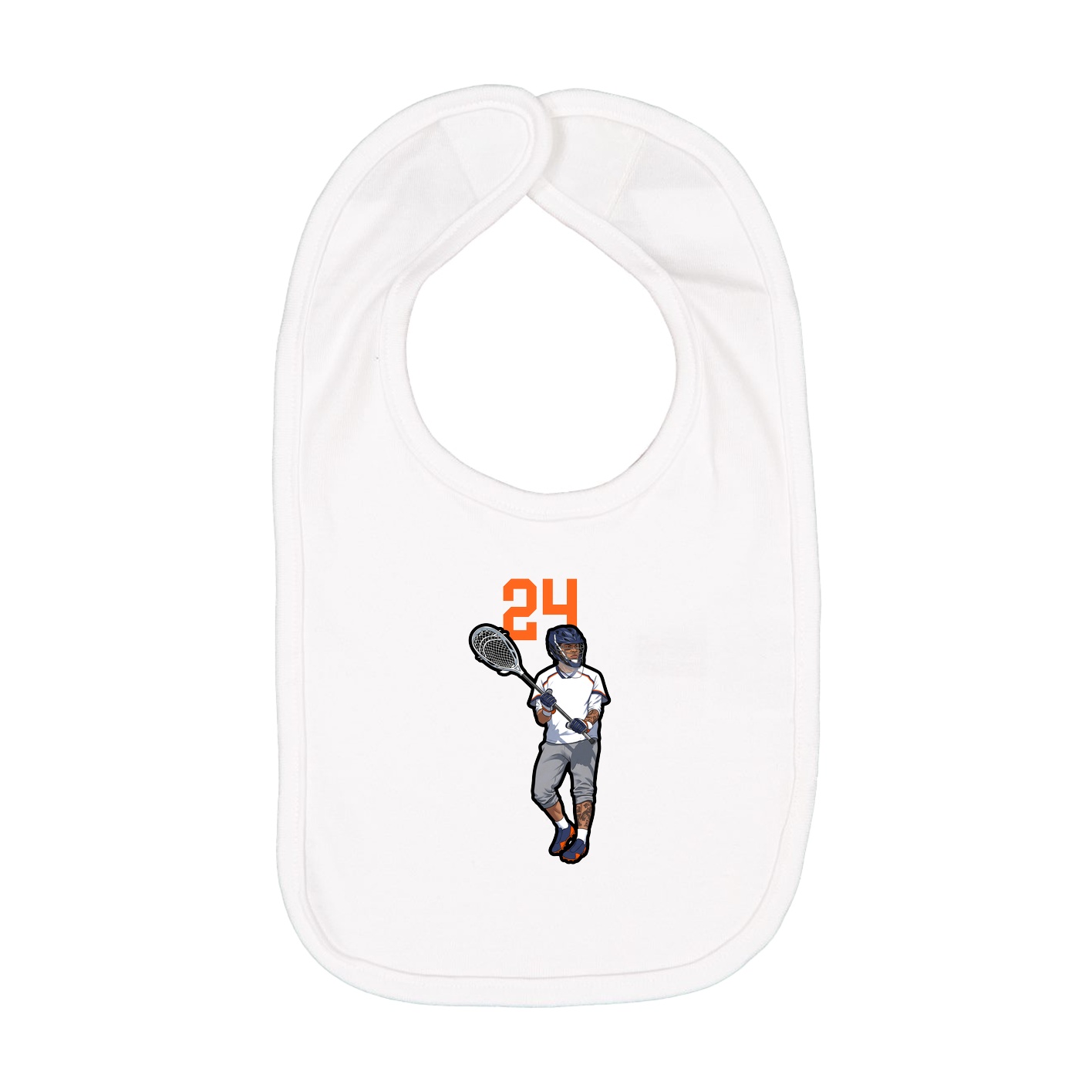 Infant Bib — Number Top in White