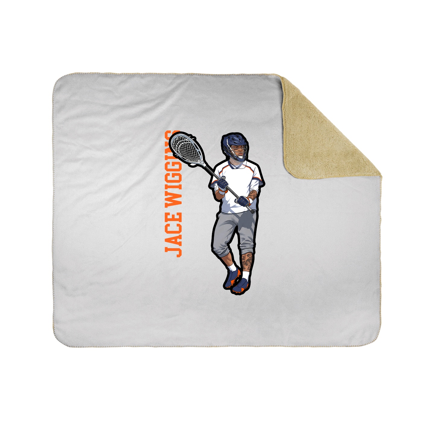 Throw Blanket — Name Vertical in White