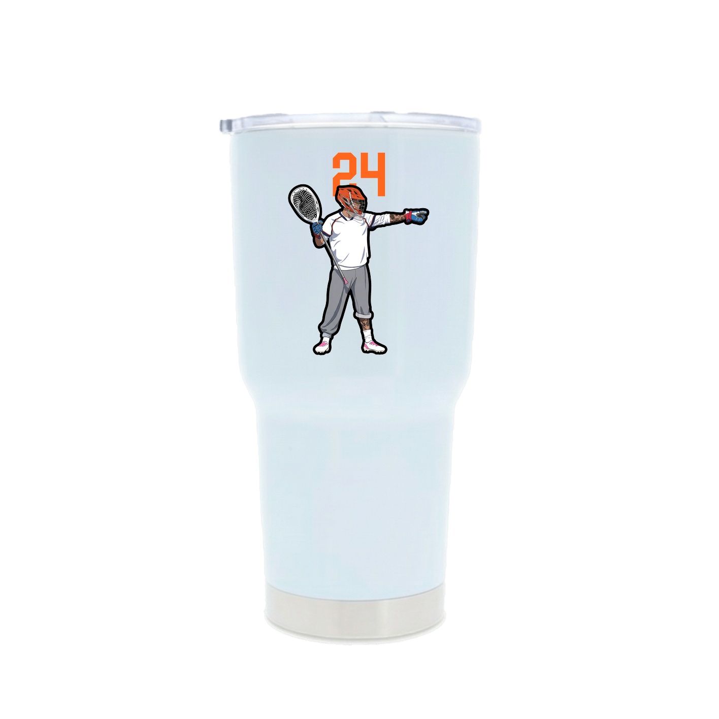 30oz Stainless Steel Tumbler — Number Top in White