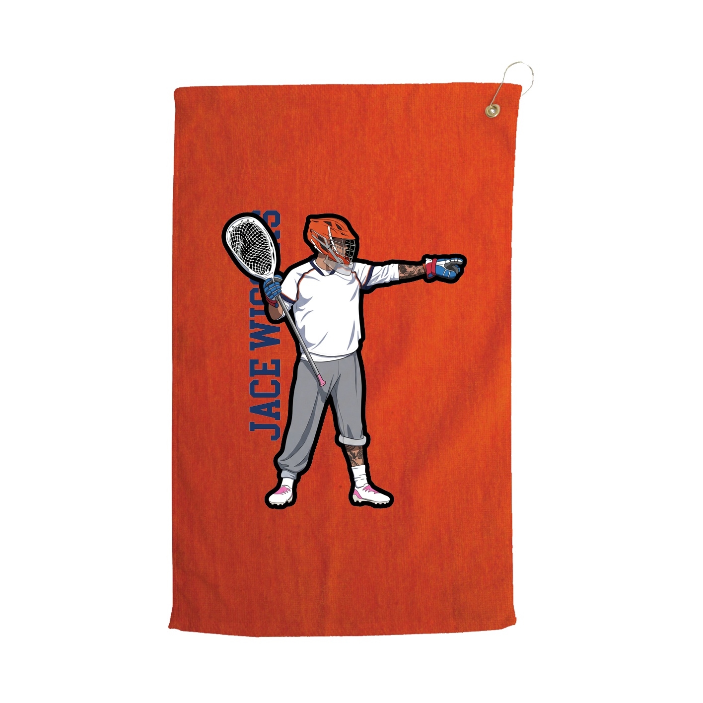 Golf Towel — Name Vertical in Orange