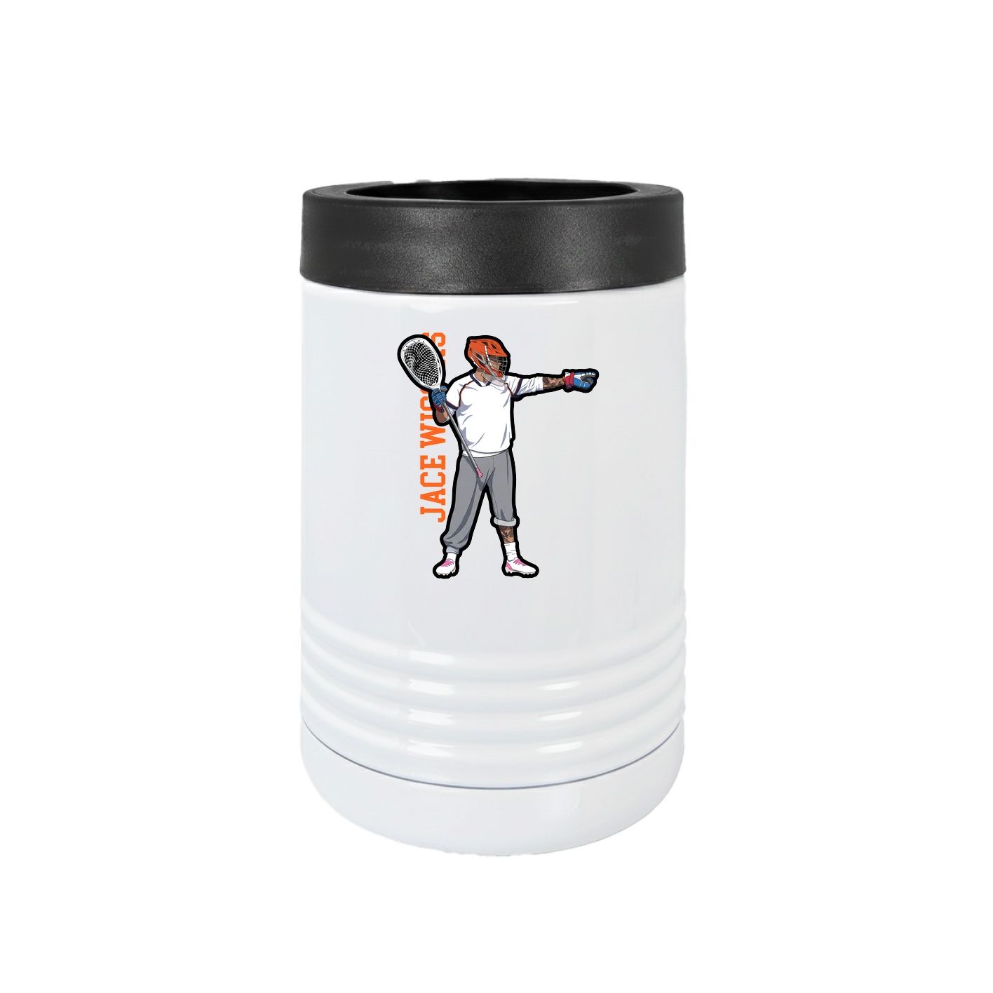 Beverage Holder — Name Vertical in White